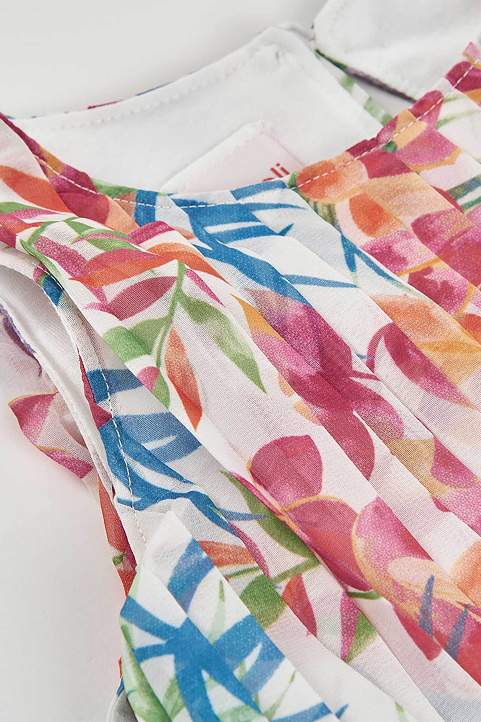 Boboli Παιδικό Φόρεμα Πλισέ με Floral Print - 763017 Πολύχρωμο