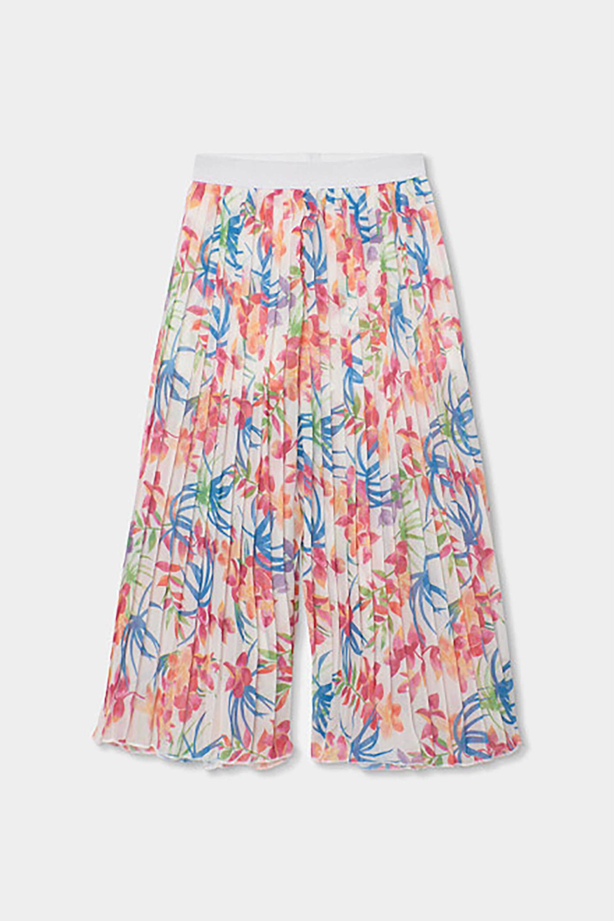 Boboli παιδικό παντελόνι με ελαστική μέση και floral print - 763040 Πολύχρωμο