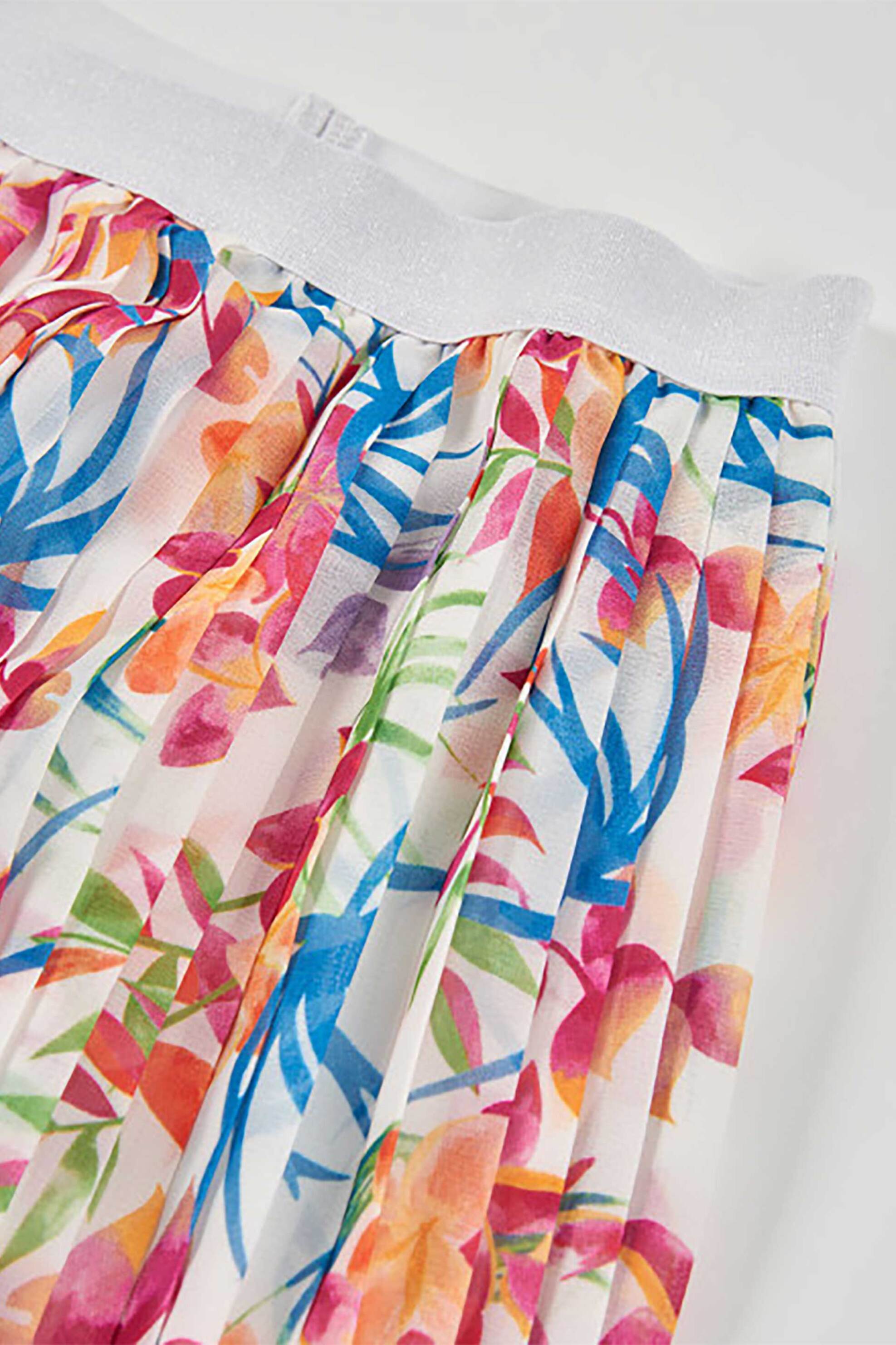 Boboli παιδικό παντελόνι με ελαστική μέση και floral print - 763040 Πολύχρωμο φωτογραφία