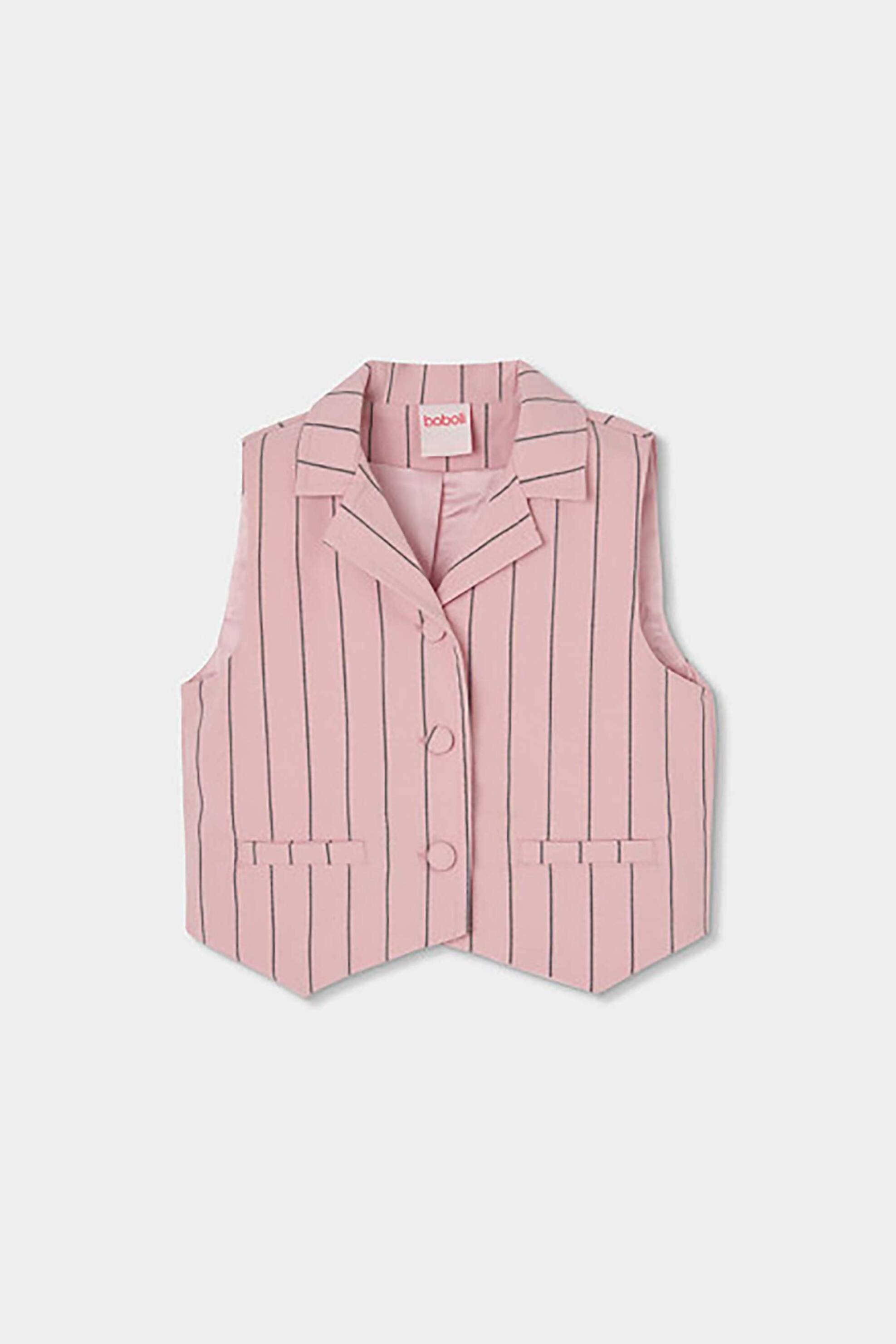 BOBOLI Boboli παιδικό γιλέκο με ριγέ σχέδιο - 783031 Ροζ