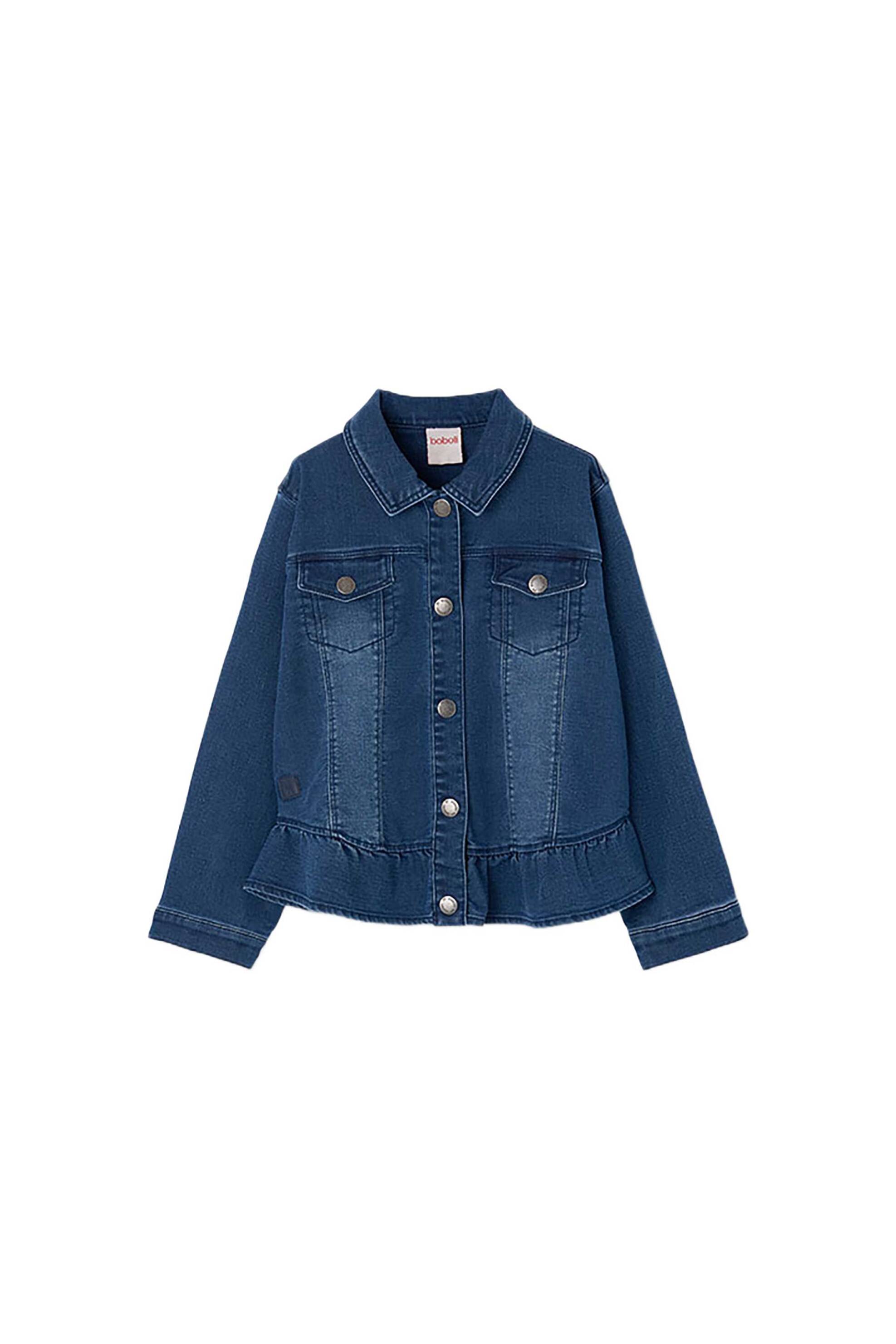Boboli παιδικό denim jacket με βολάν - 303185 Denim Blue Σκούρο