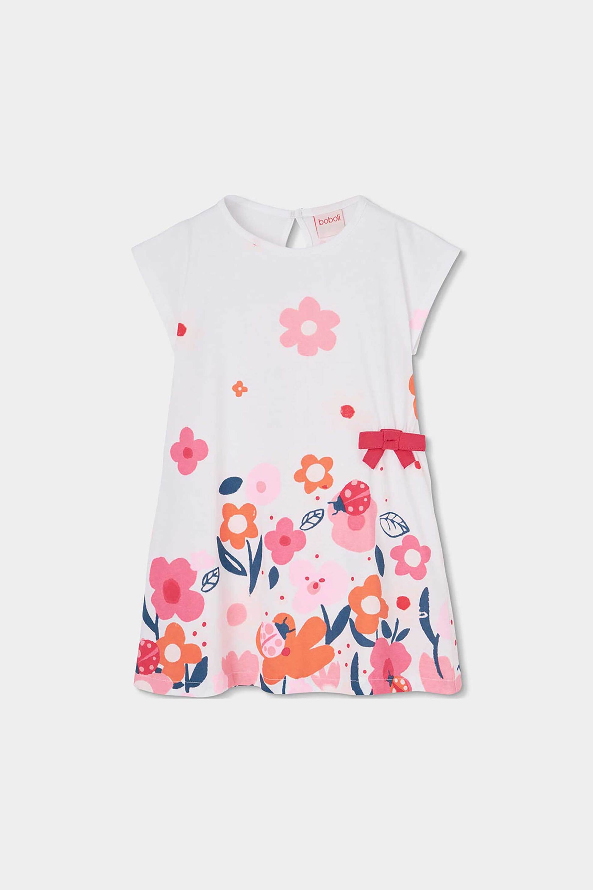 Boboli παιδικό φόρεμα με floral print - 323143 Λευκό