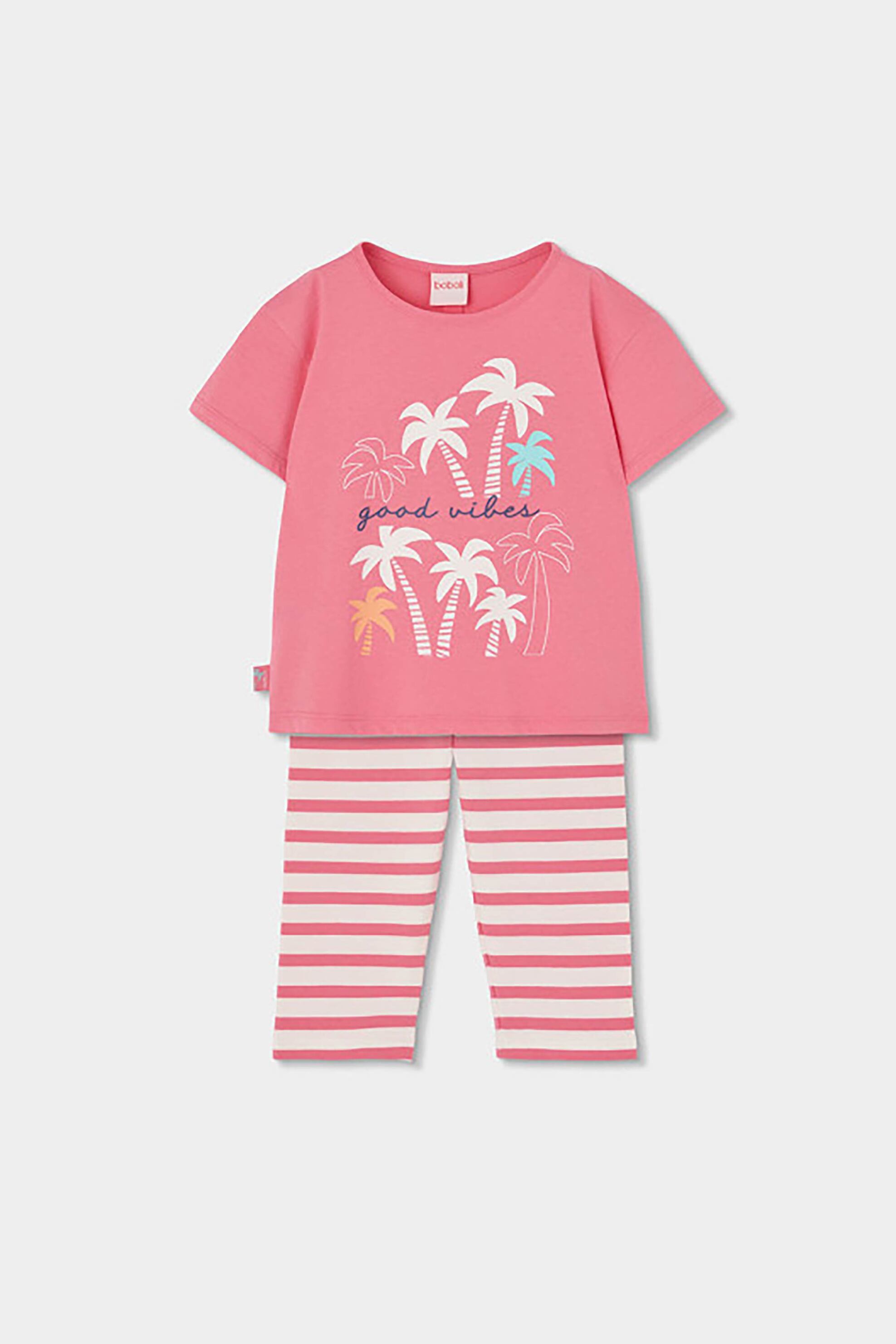 Boboli παιδικό σετ μπλούζα και κολάν με ριγέ σχέδιο (2 τεμάχια) - 333144 Σάπιο Μήλο