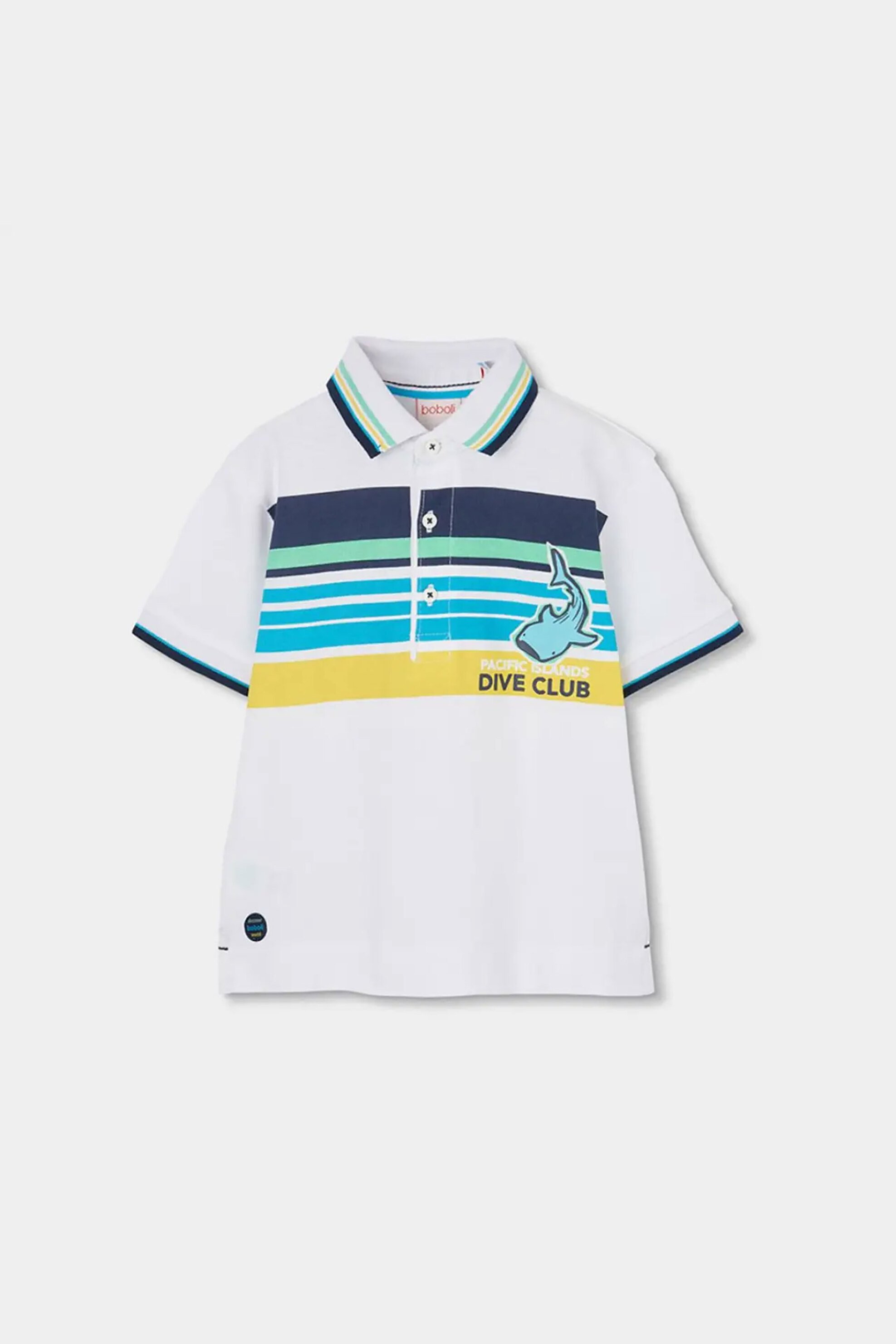 Boboli παιδική μπλούζα πόλο ριγέ - 543079 Λευκό
