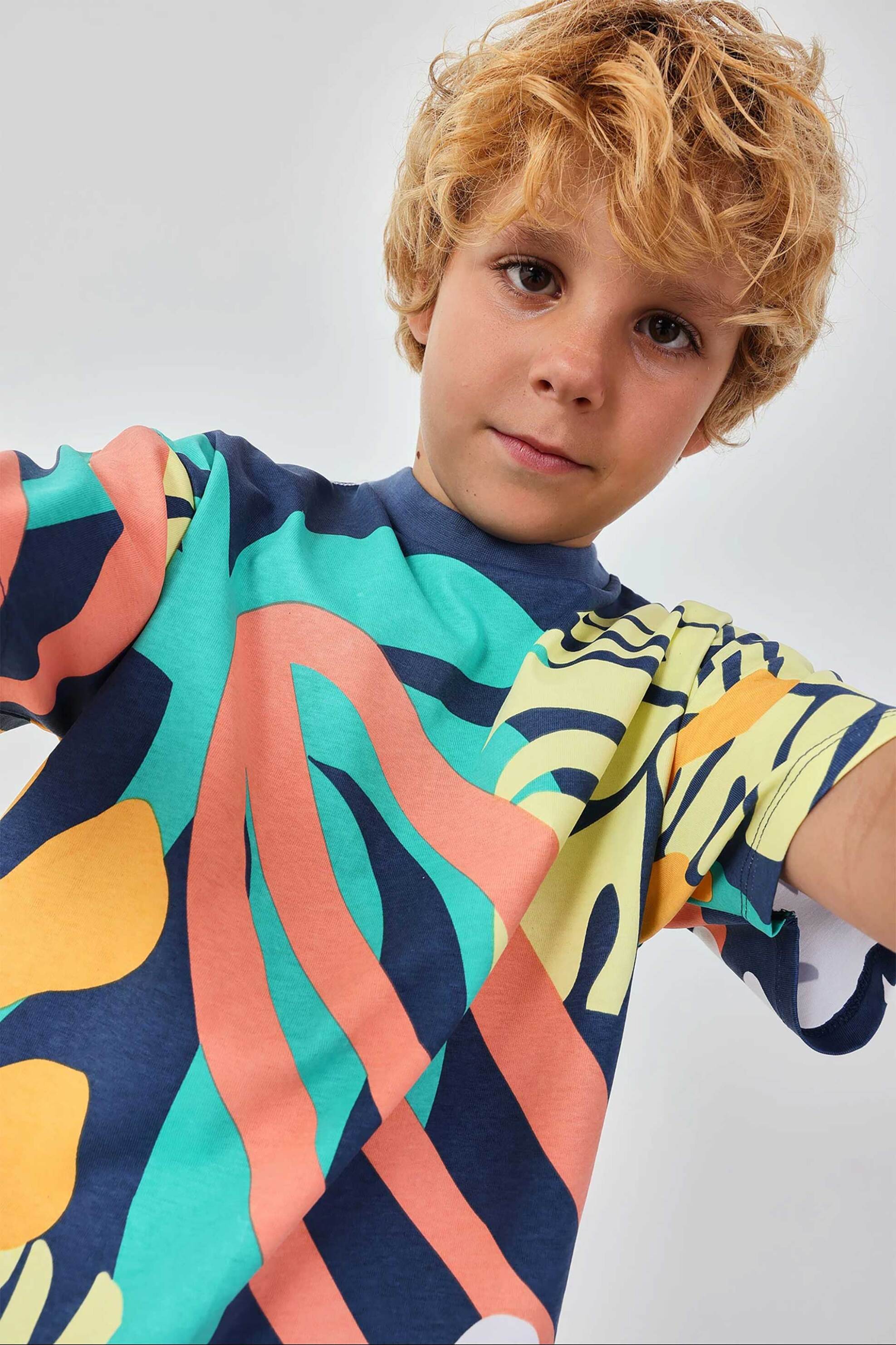 Boboli παιδικό Τ-shirt με all-over print - 613055 Πολύχρωμο