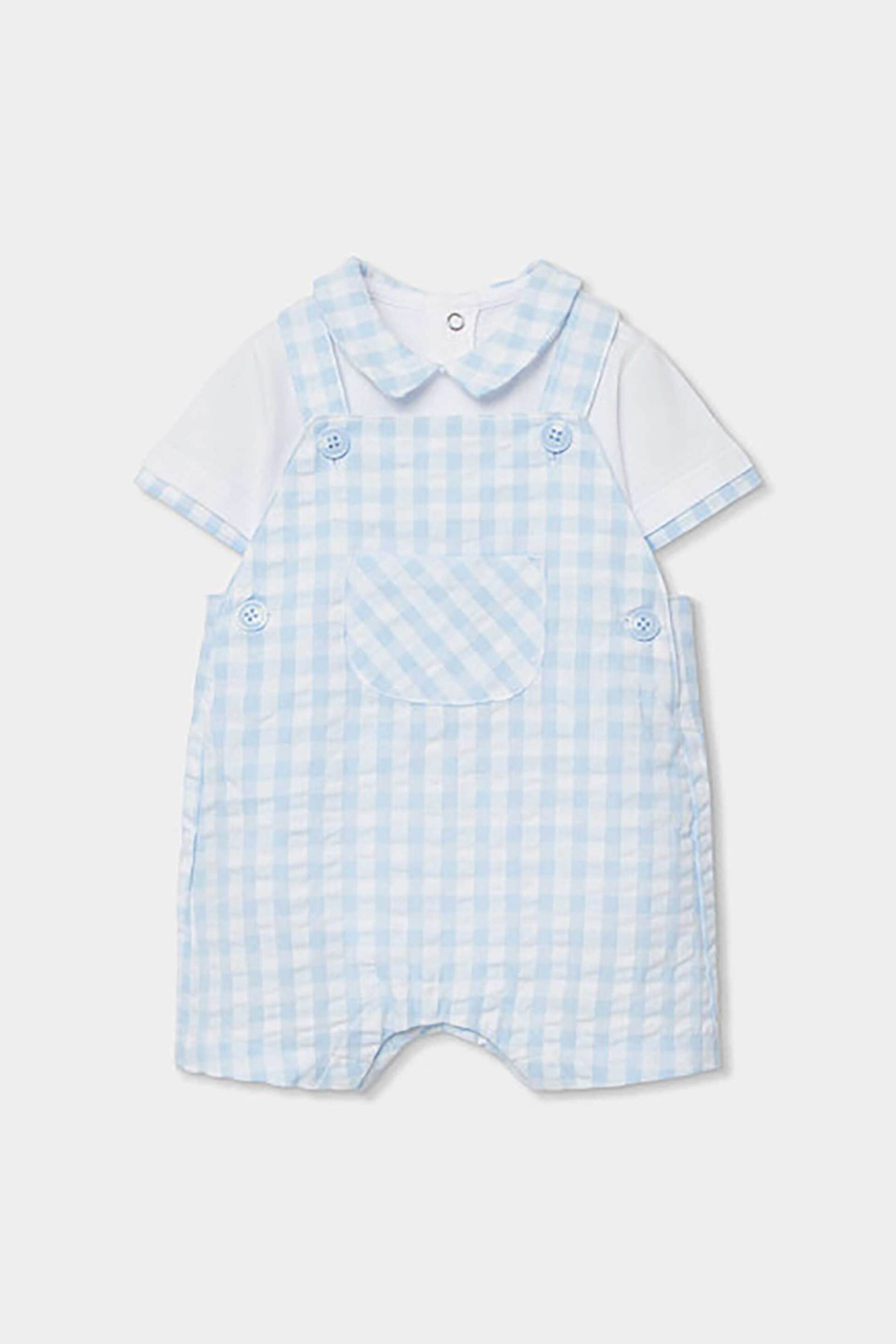 Boboli βρεφικό σετ σαλοπέτα και φορμάκι με καρό σχέδιο (2 τεμάχια) - 803135 Μπλε