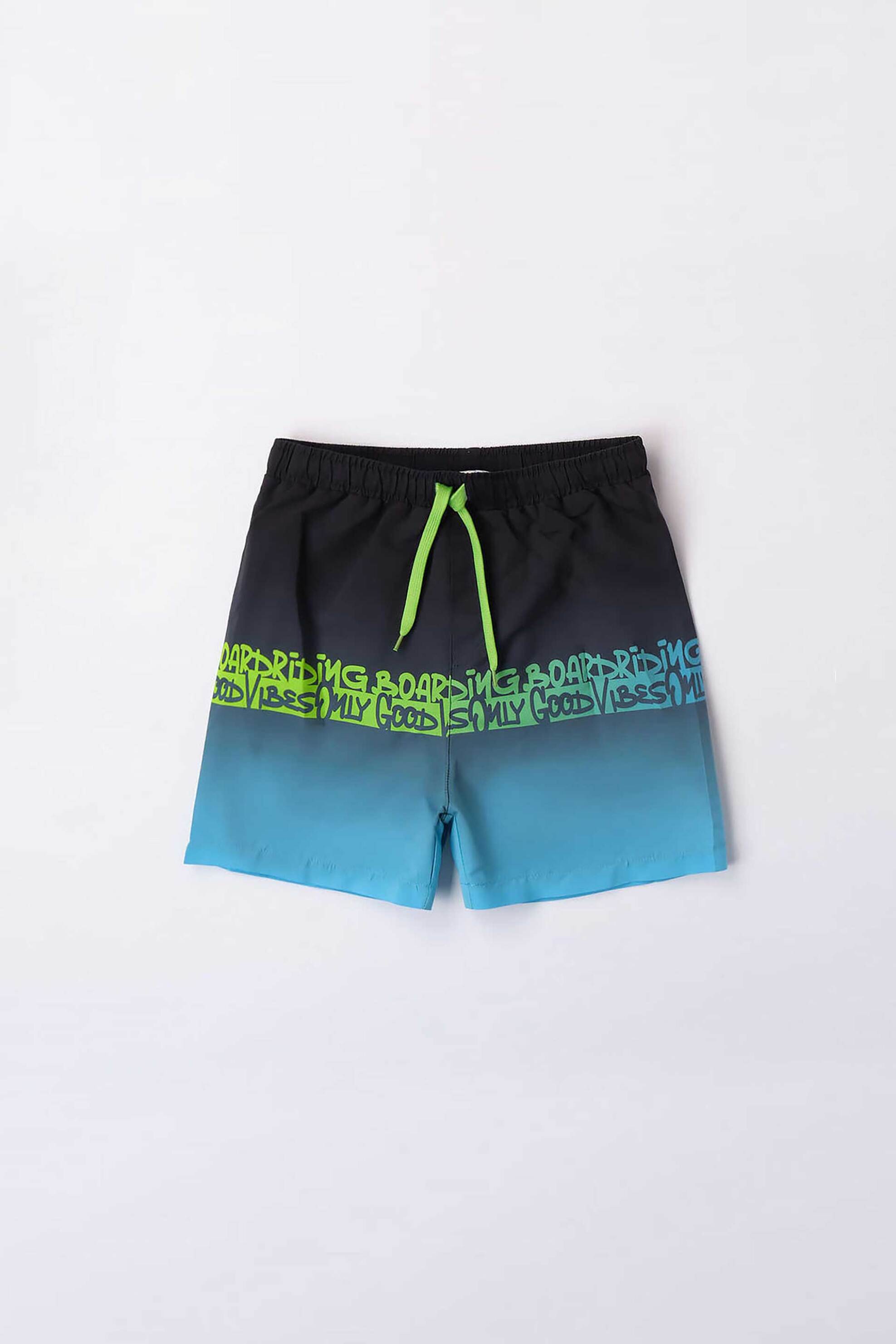 Ido Παιδικό Μαγιό Boxer με Lettering - 4 8592 00 Μπλε Σκούρο