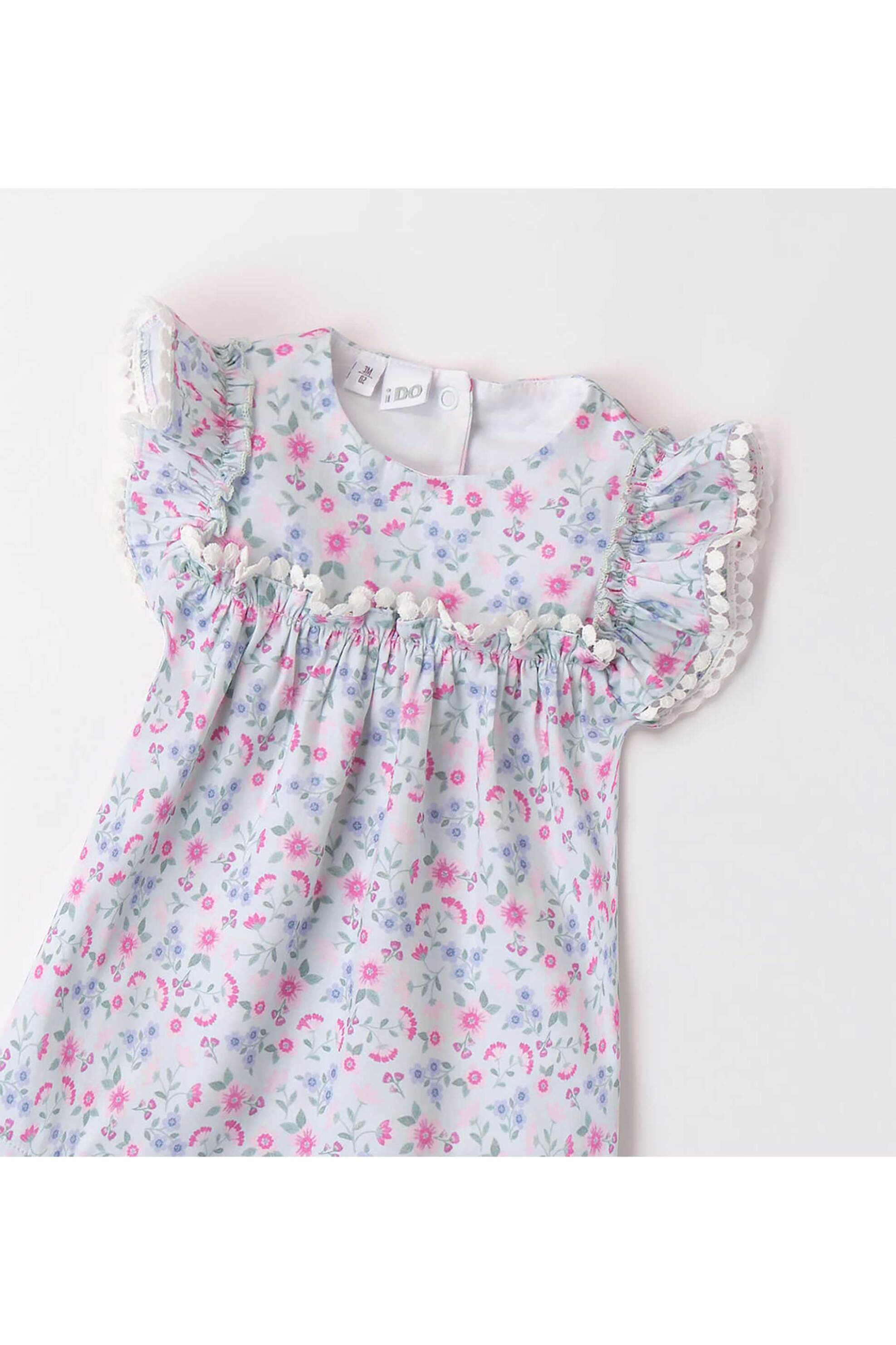 Ido Βρεφικό Φόρεμα με All-Over Floral Print - 4 8637 00 Βεραμάν Ανοιχτό