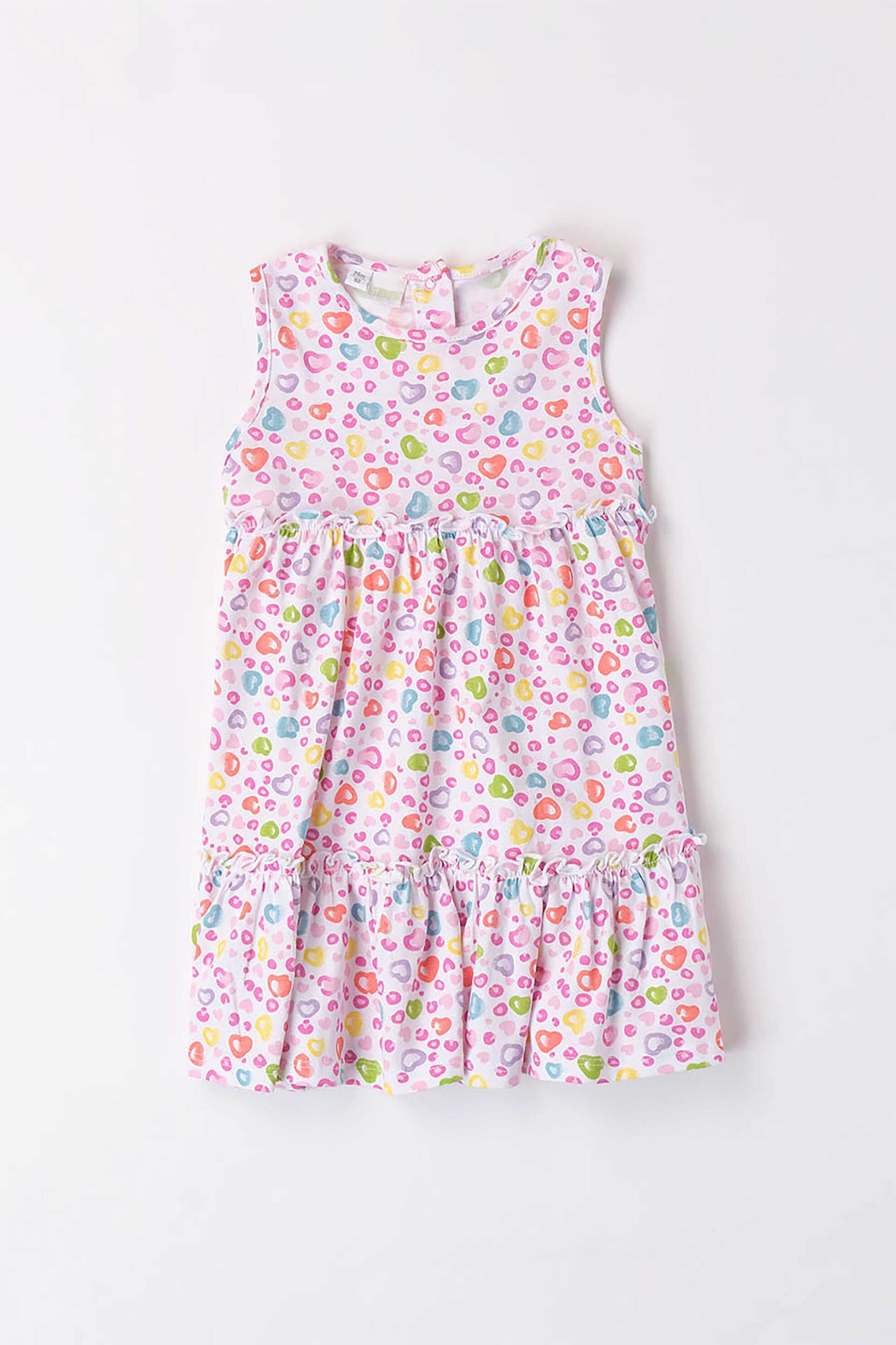 Παιδικά Ρούχα, Παπούτσια & Παιχνίδια > Βρεφικά για Κορίτσια > Βρεφικά Ρούχα για Κορίτσι > Βρεφικά Φορέματα & Φούστες για Κορίτσια I Do βρεφικό αμάνικο φόρεμα με all-over colourful heart pattern - 4.8638/00 Ροζ