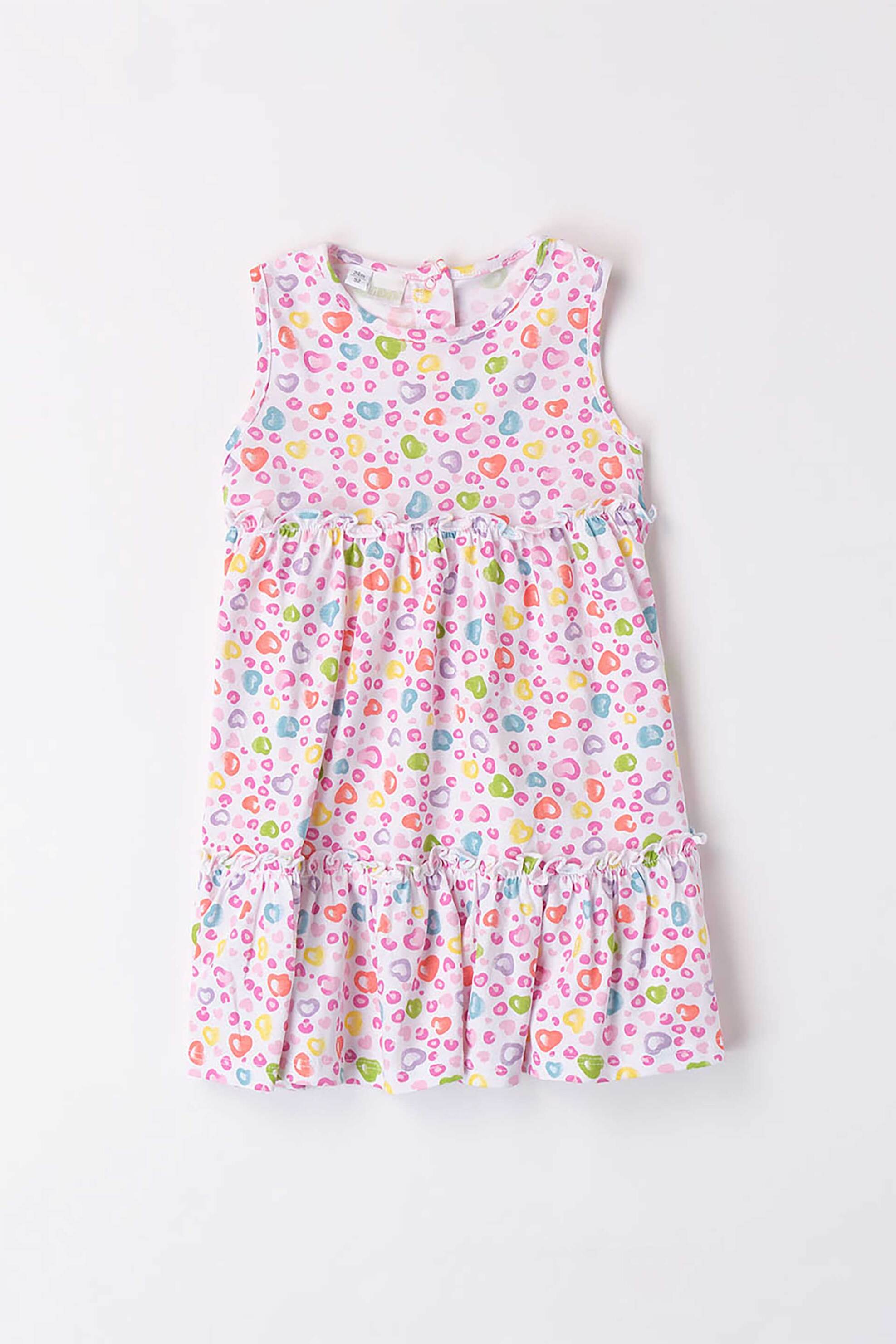IDO iDO βρεφικό αμάνικο φόρεμα με all-over colourful heart pattern - 4.8638/00 Ροζ