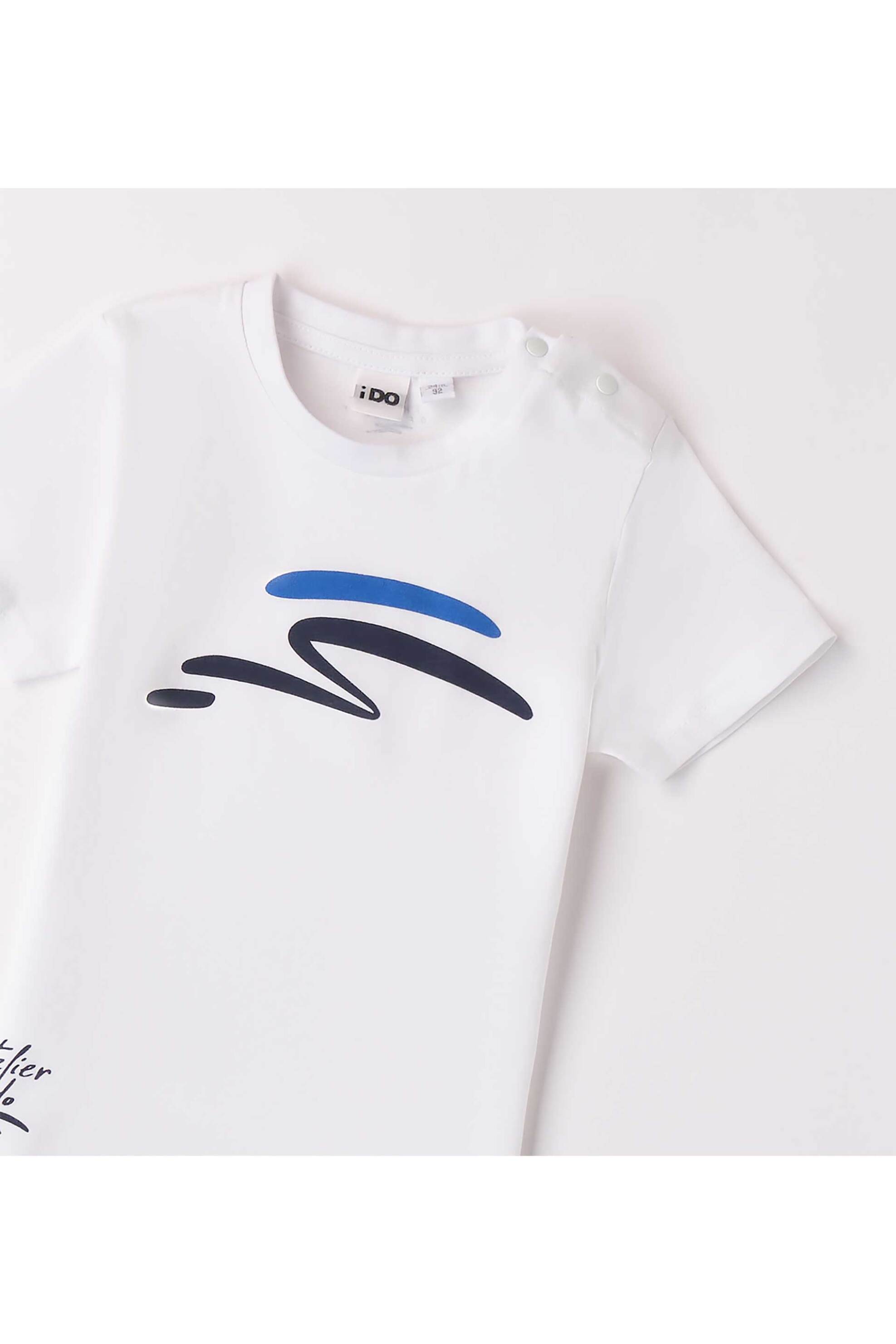 Ido Παιδικό T-Shirt με Graphic Print - 4 8670 00 Λευκό