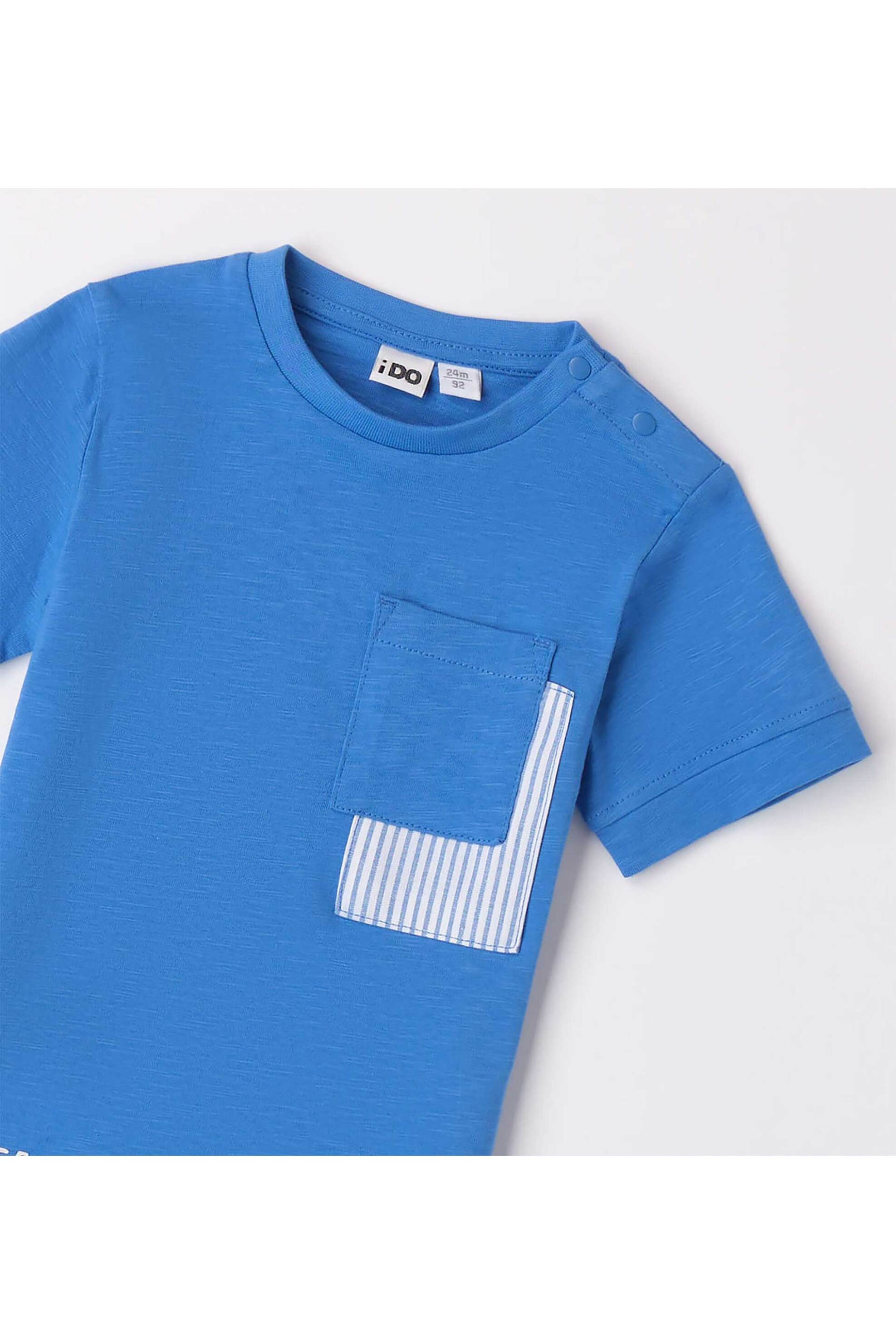 Ido Παιδικό T-Shirt με Τσέπη Στο Στήθος - 4 8673 G1 Μπλε
