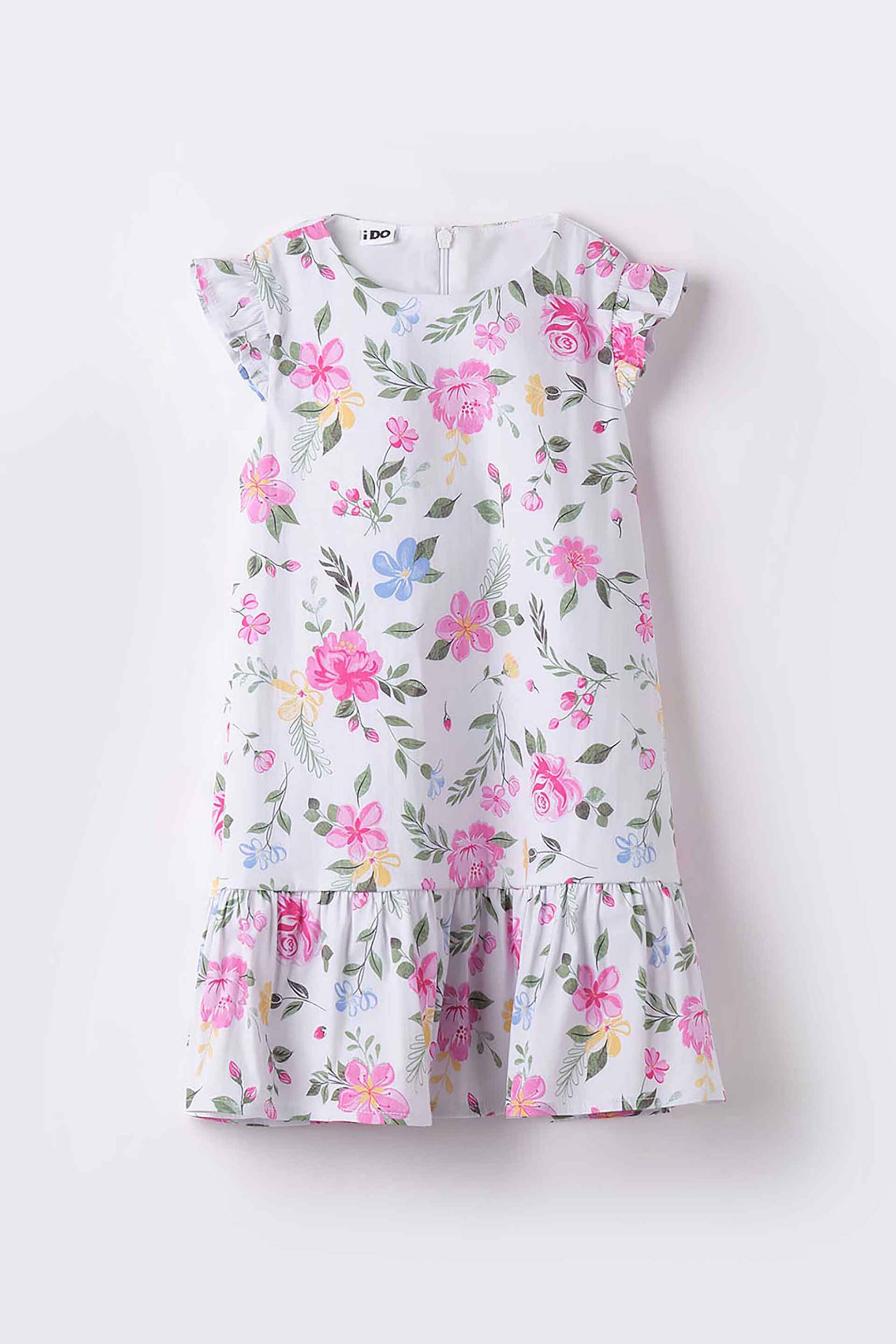 I Do παιδικό φόρεμα με floral print - 4.8752/00 Λευκό 9-4843000387|ED2611|5A