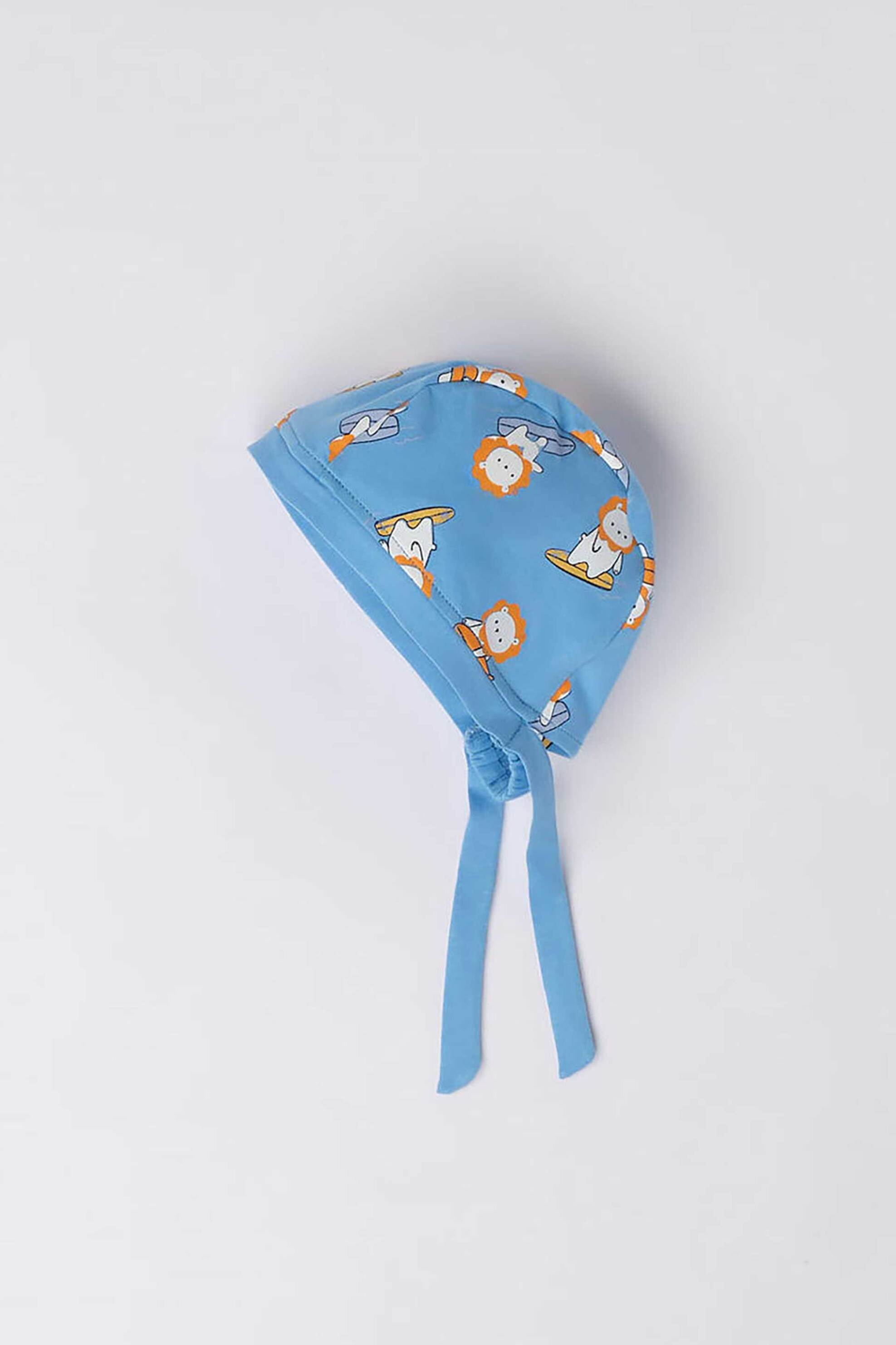 IDO iDO βρεφικό καπέλο με all-over lion print - 4.8916/00 Μπλε Ανοιχτό
