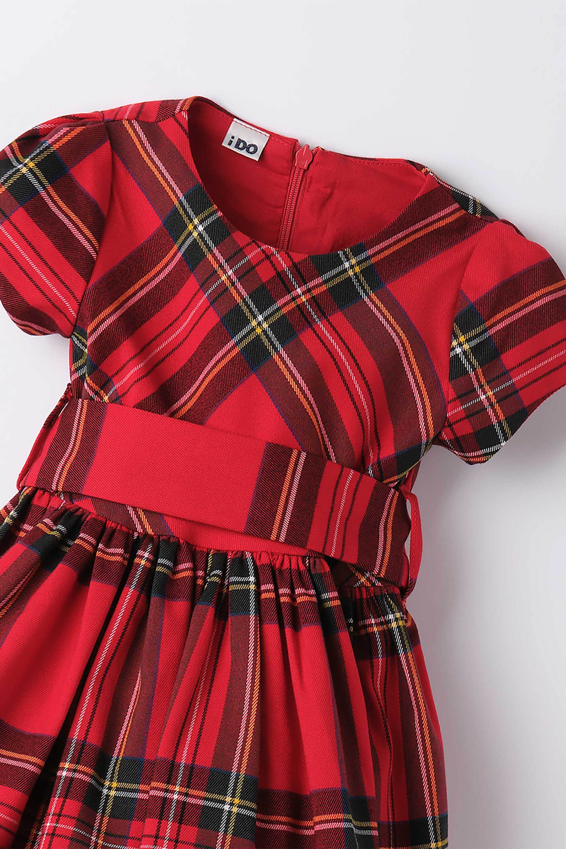 iDO παιδικό φόρεμα με καρό print - 4.A578/00 Κόκκινο φωτογραφία