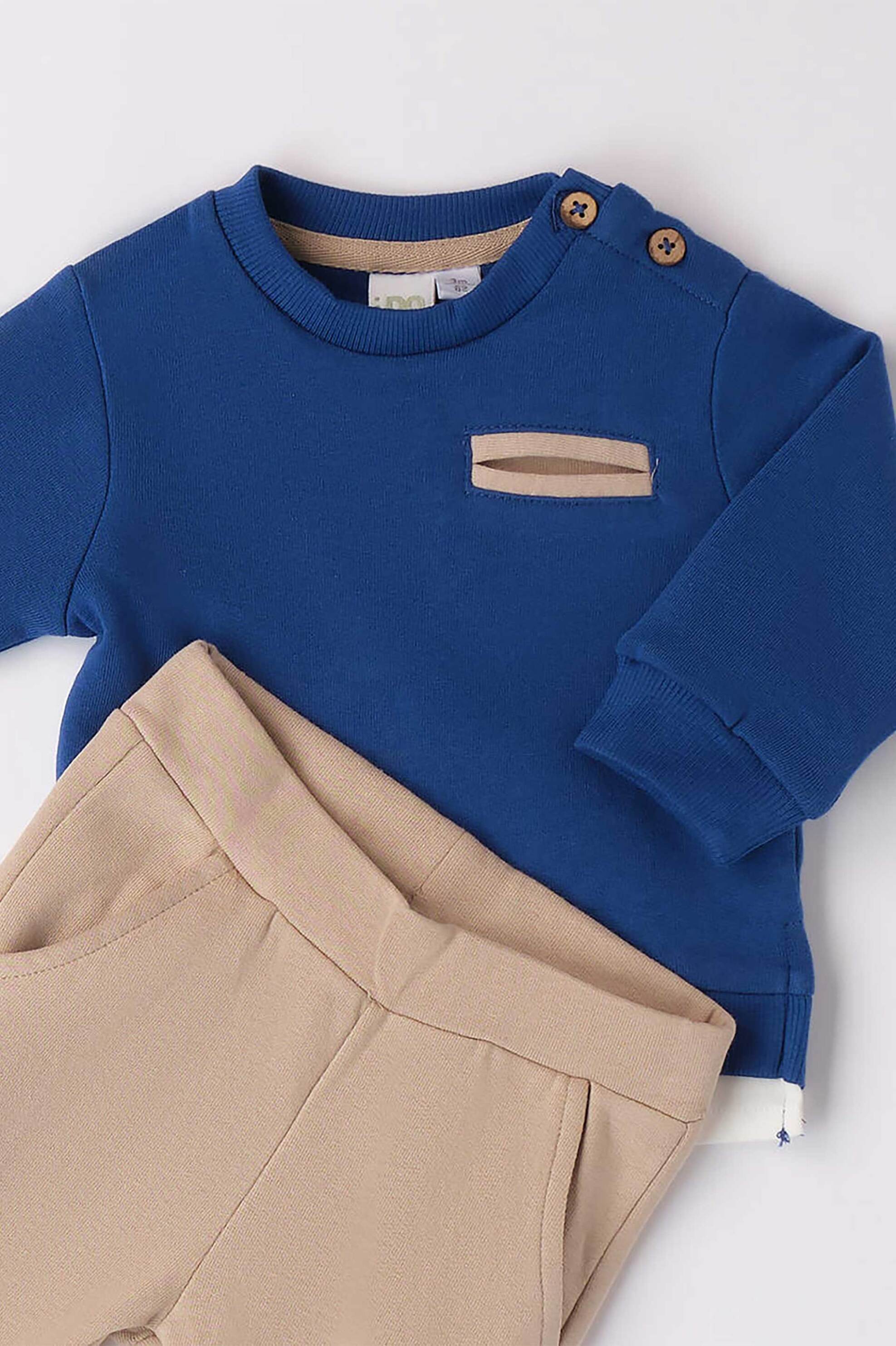 iDO βρεφικό σετ μπλούζα και παντελόνι cargo (2 τεμάχια) - 4.A198/00 Μπλε φωτογραφία