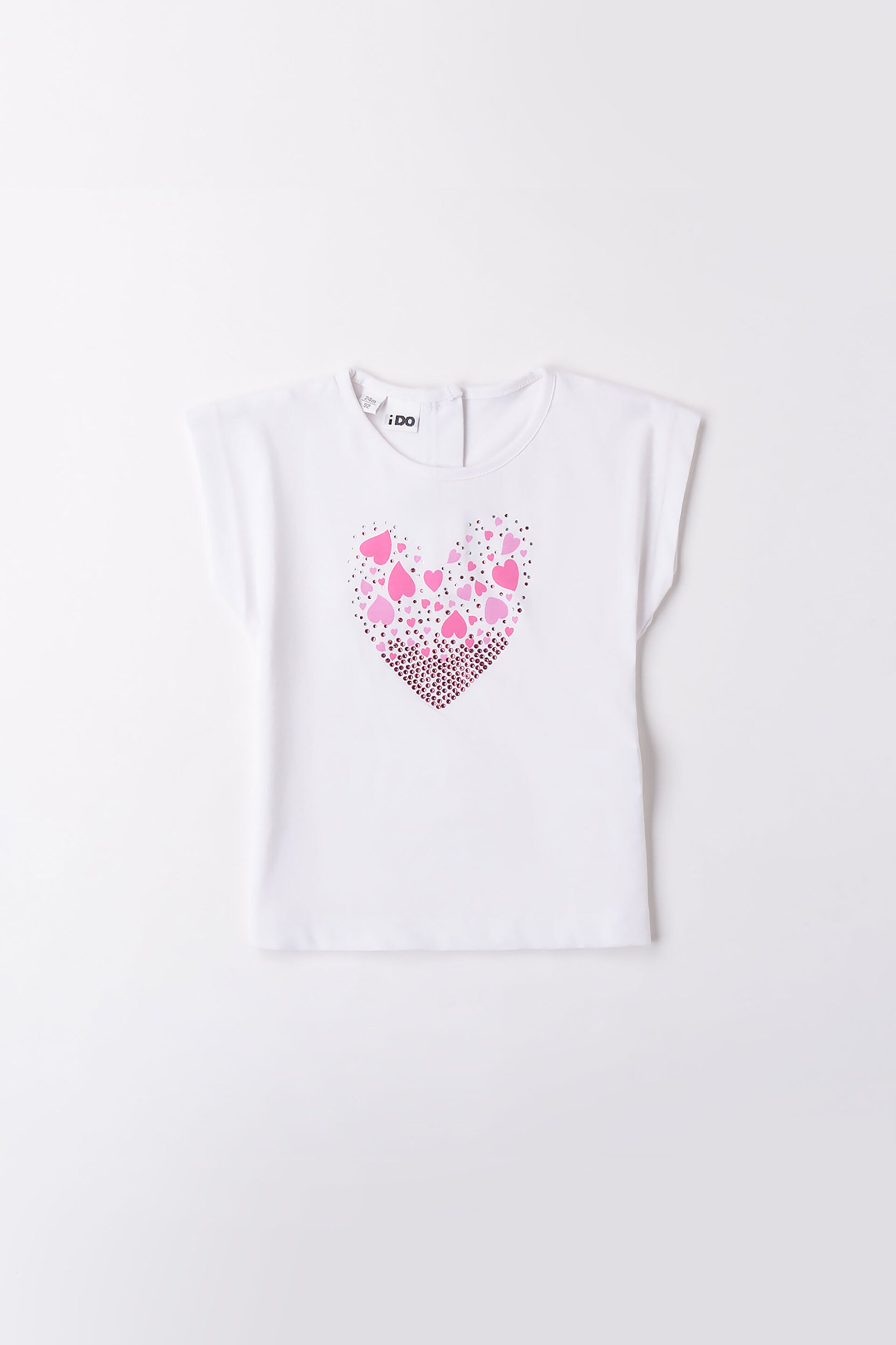 IDO iDo παιδικό T-shirt με print και στρας - 4.B519/00 Λευκό