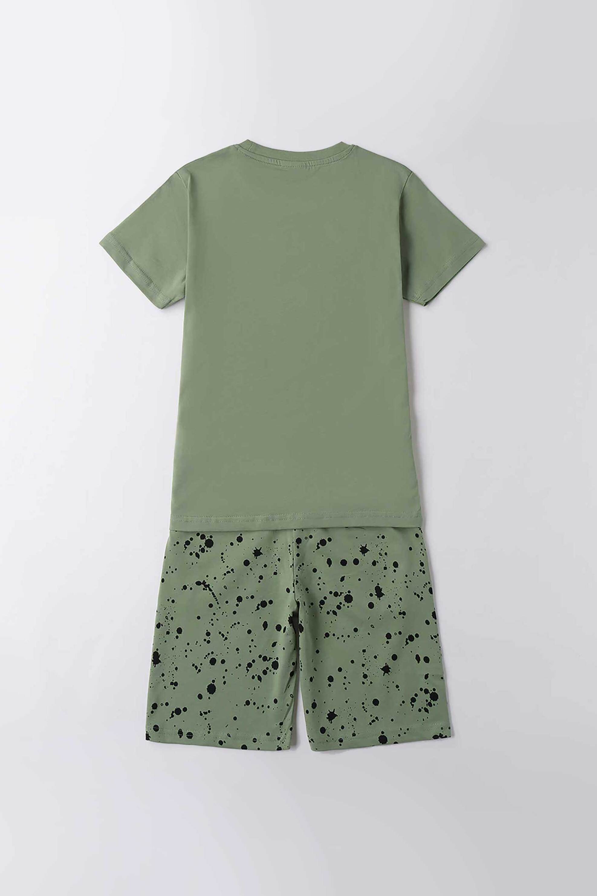 iDo παιδικό σετ με T-shirt και βερμούδα με print - 4.B810/G0 Χακί φωτογραφία
