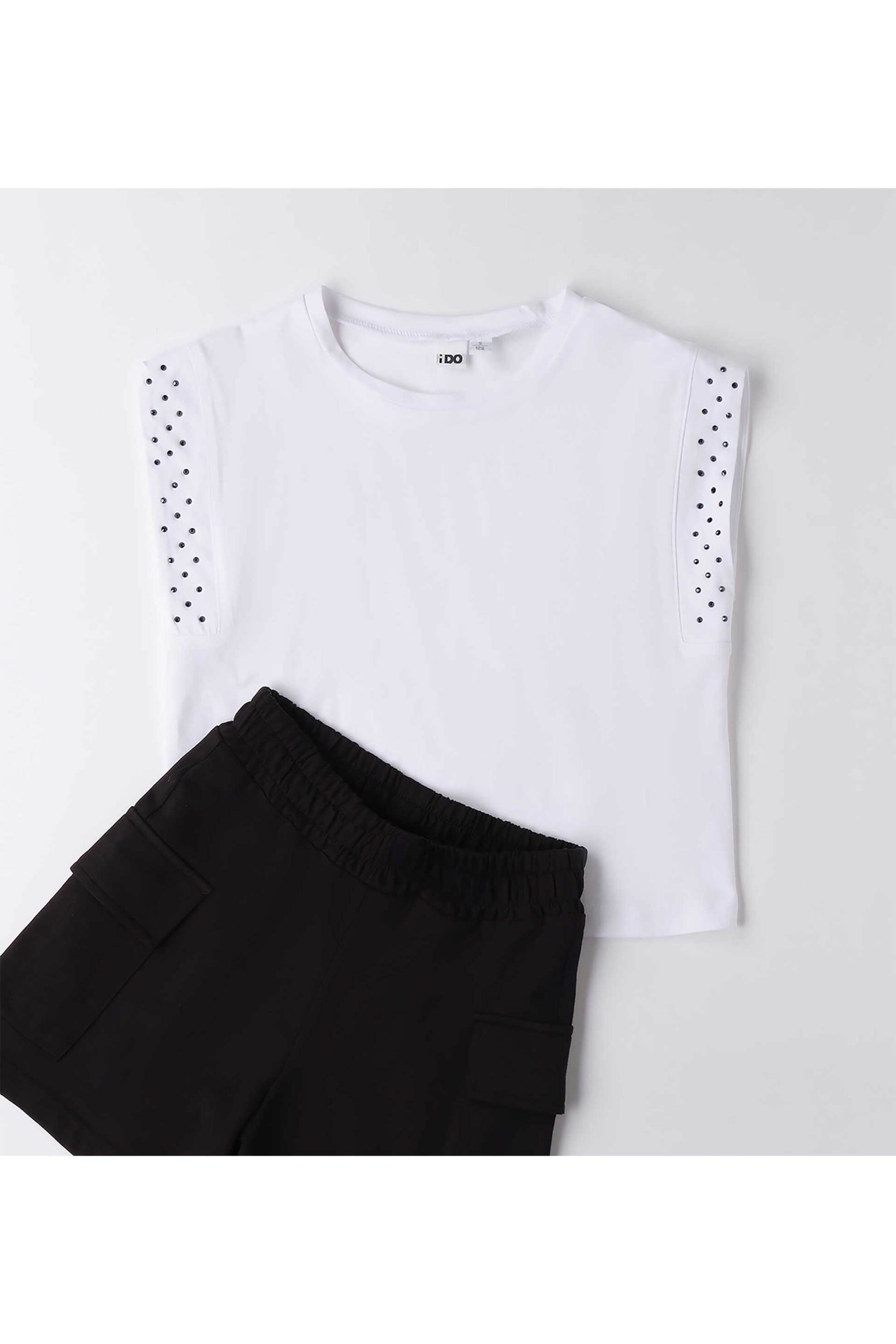 Ido Παιδικό Σετ με T-Shirt Και Σορτς Cargo - 4 B873 00 Λευκό