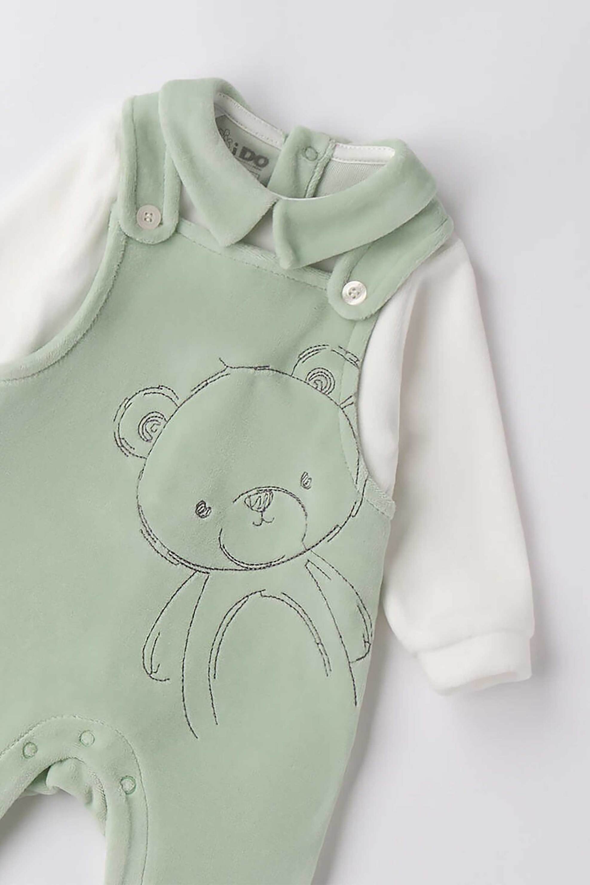 iDO βρεφικό φορμάκι βελουτέ με γιακά - 4.F026/00 Πράσινο φωτογραφία