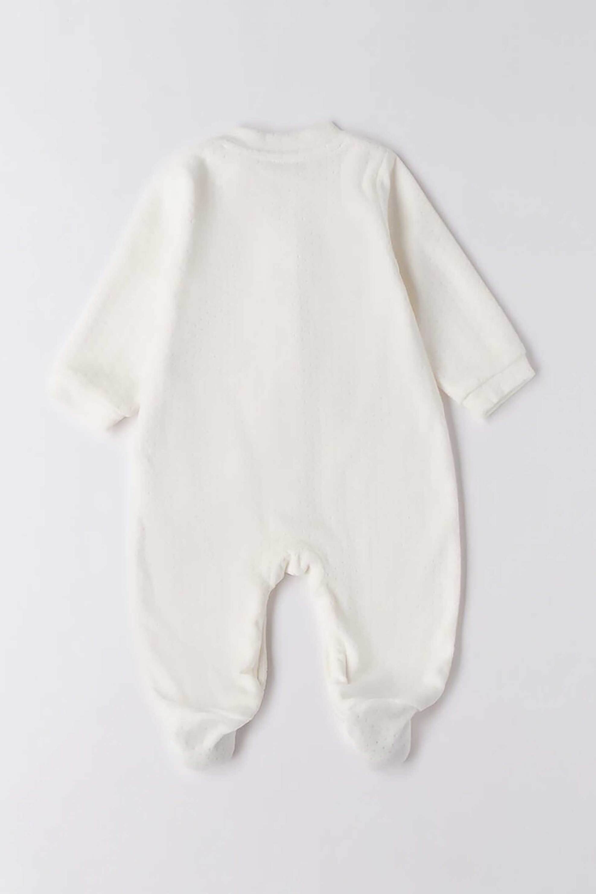 iDO βρεφικό φορμάκι βελουτέ με car print - 4.F030/00 Λευκό φωτογραφία