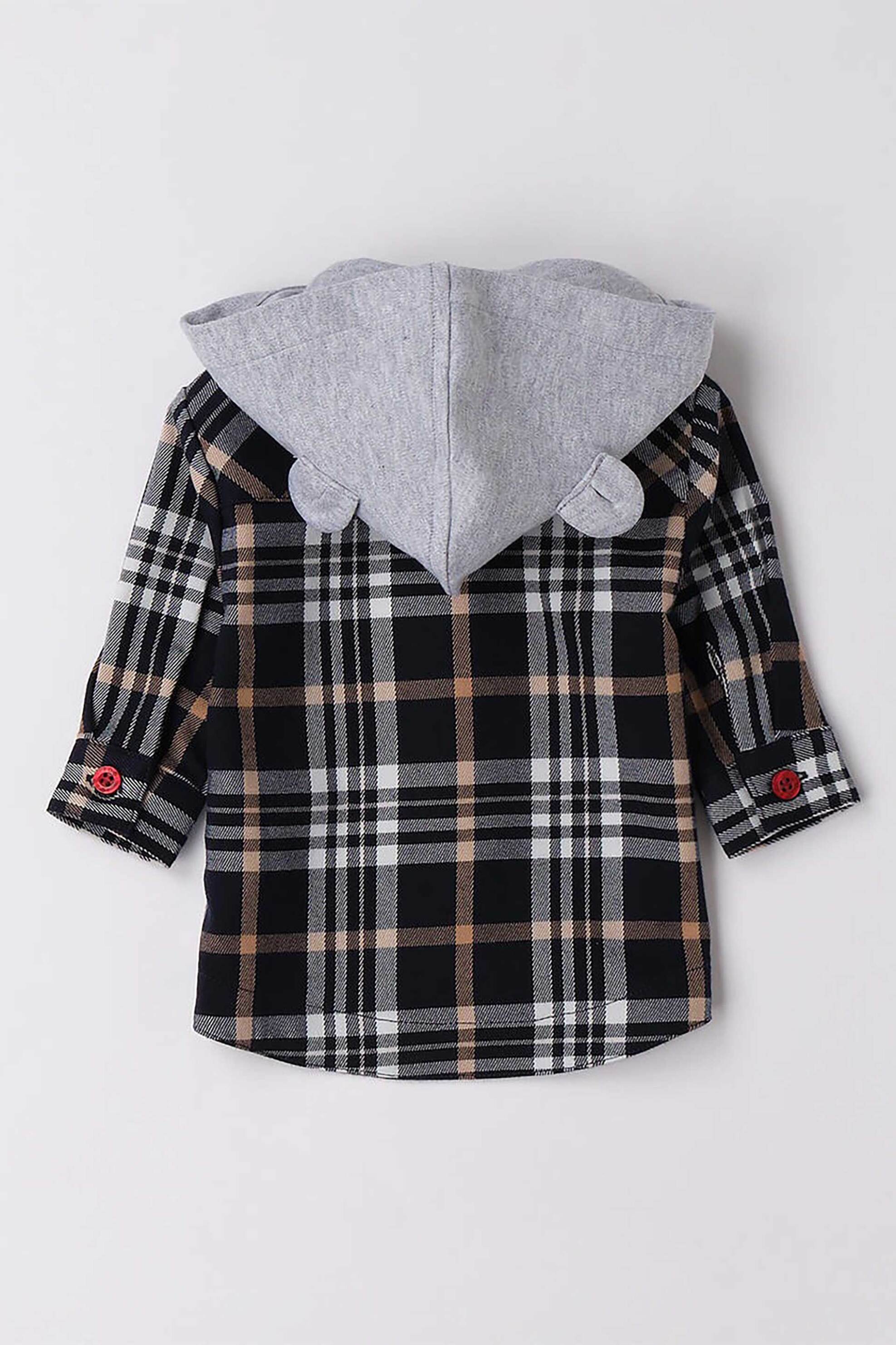 iDO βρεφικό πουκάμισο καρό με κουκούλα - 4.F036/00 Μπλε Σκούρο φωτογραφία