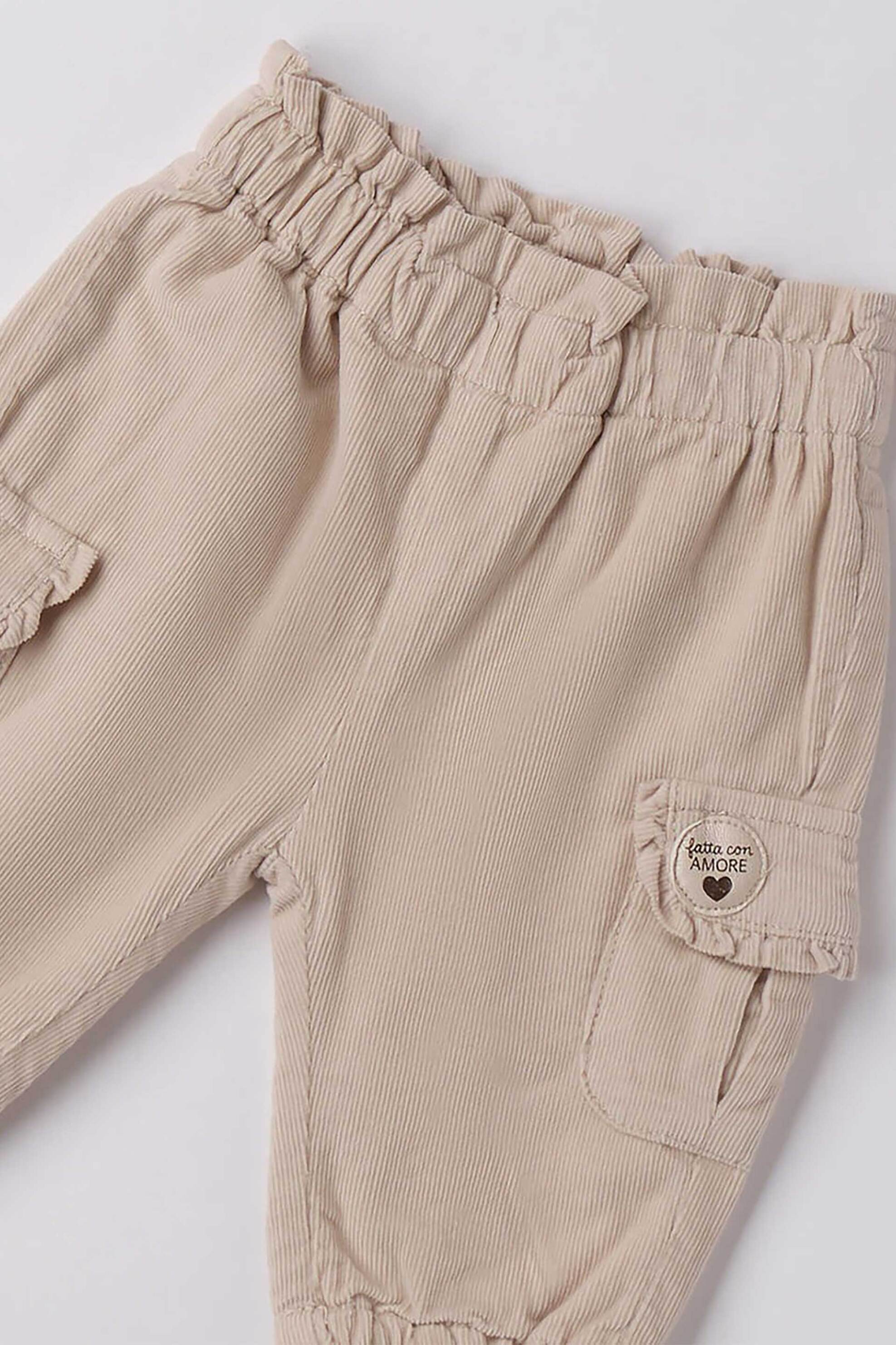 iDO βρεφικό παντελόνι cargo κοτλέ - 4.F113/00 Κρέμ φωτογραφία