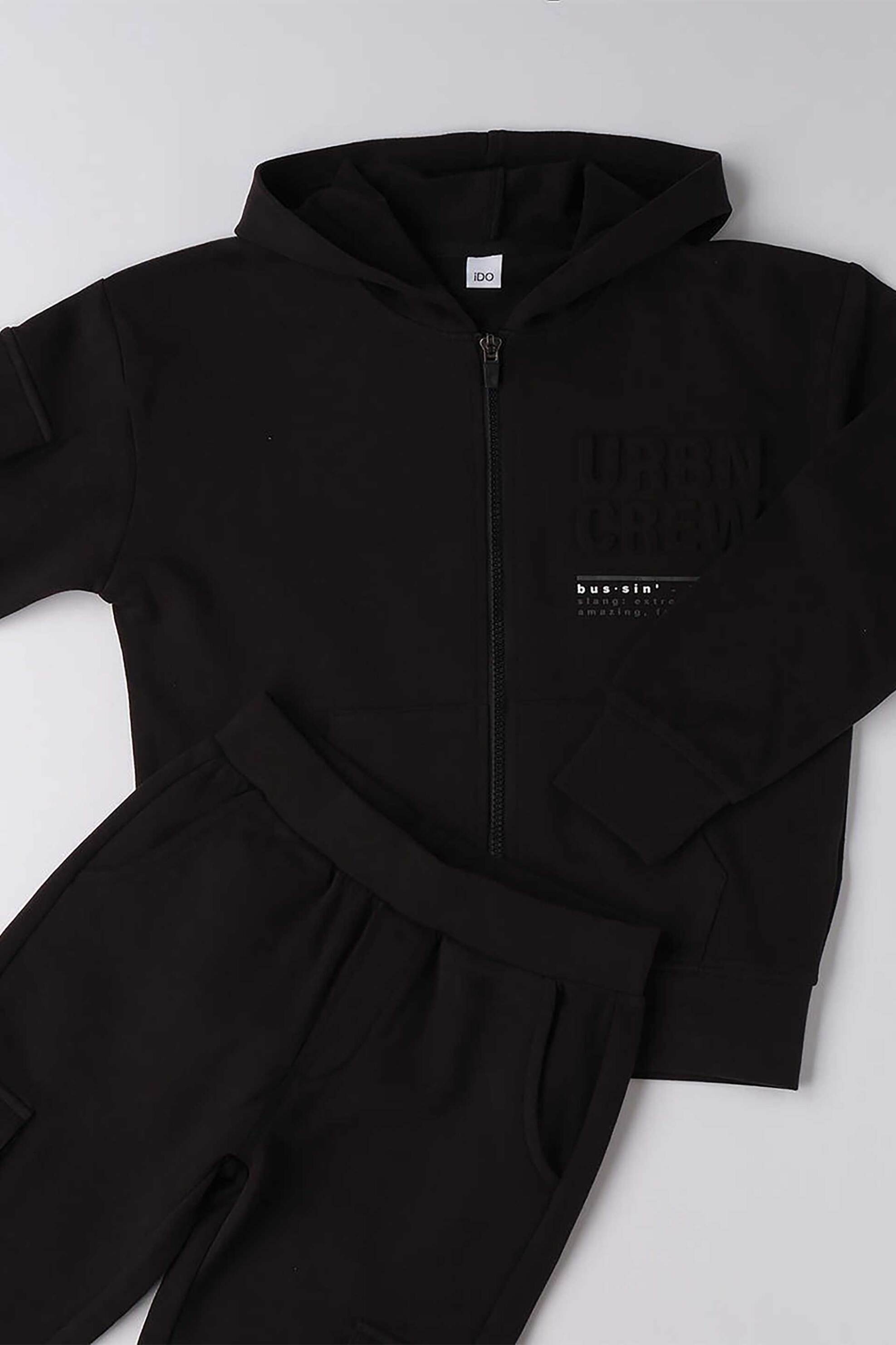 iDO παιδικό σετ φόρμας με ζακέτα και παντελόνι φόρμας - 4.F812/00 Μαύρο φωτογραφία