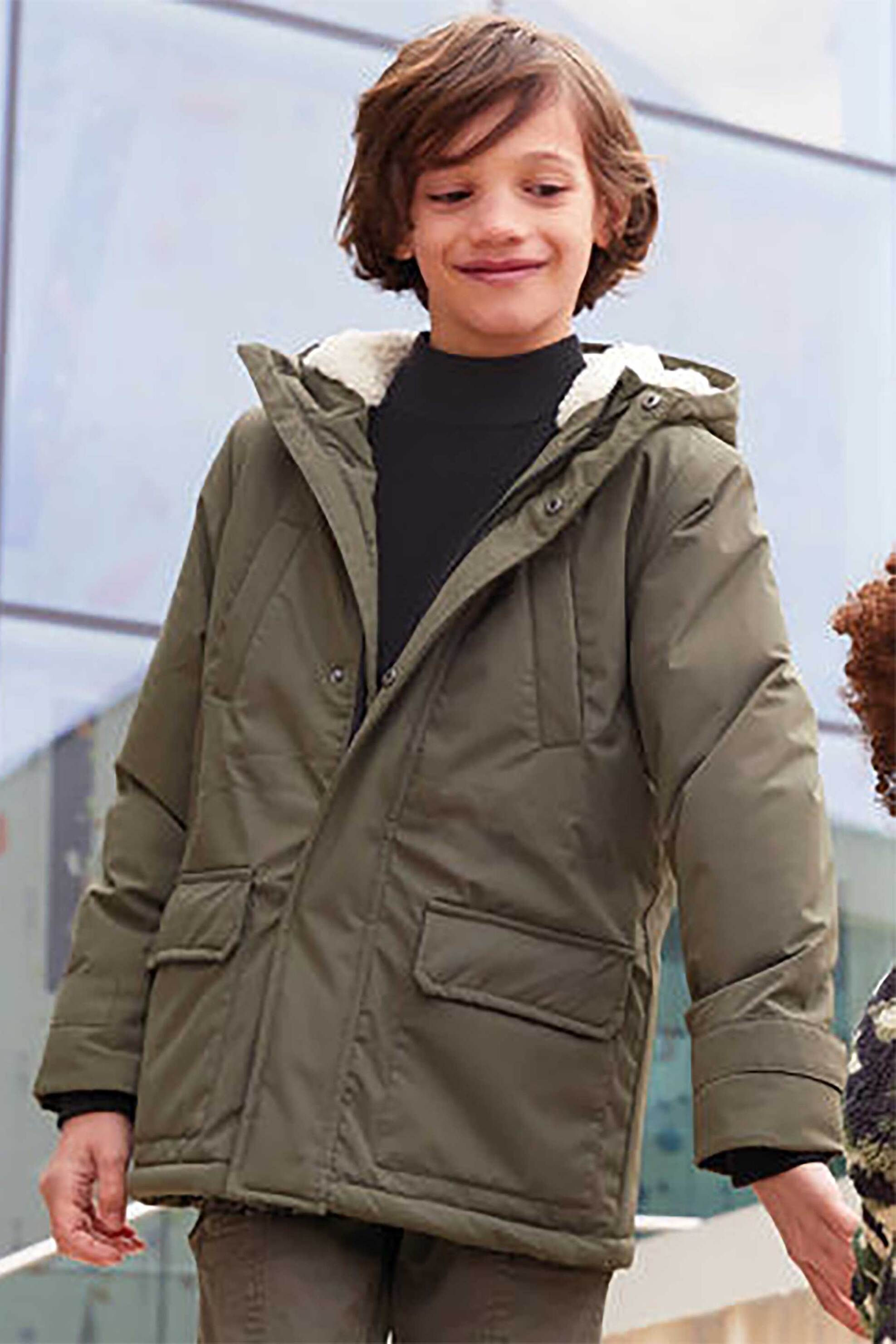 iDO παιδικό μπουφάν parka μονόχρωμο - 4.F387/00 Πράσινο Σκούρο