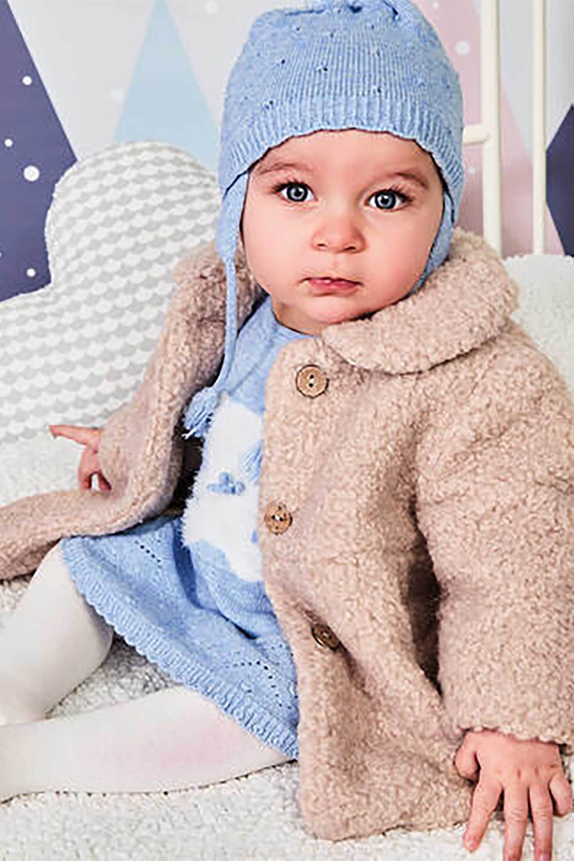 iDO βρεφικό παλτό με μπουκλέ υφή - 4.F134/00 Κρέμ