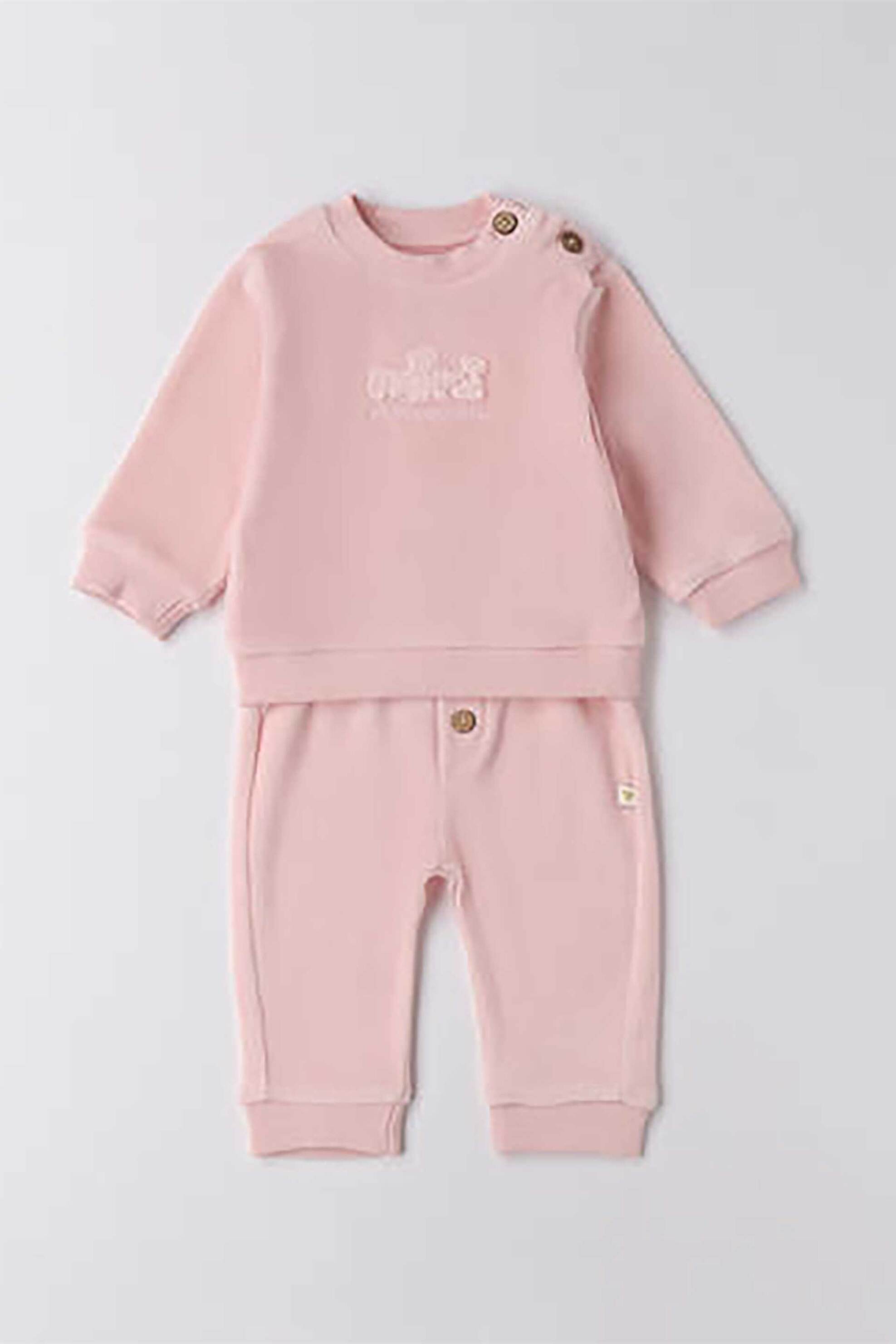 iDO βρεφικό σετ ρούχων μονόχρωμα (2 τεμάχια) - 4.F088/00 Ροζ