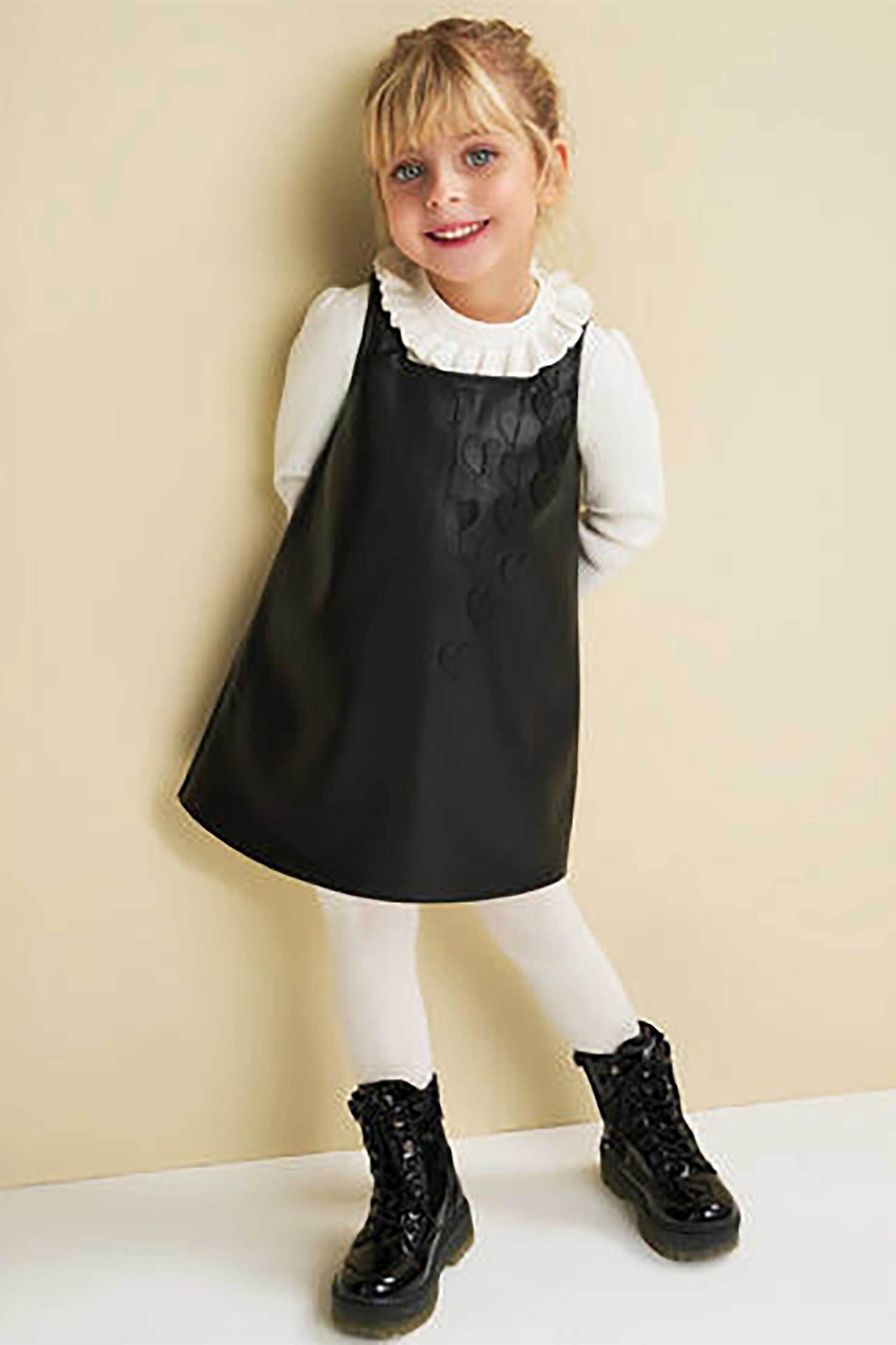 iDO παιδικό αμάνικο φόρεμα με απλικέ σε σχήμα καρδιάς - 4.F362/00 Μαύρο