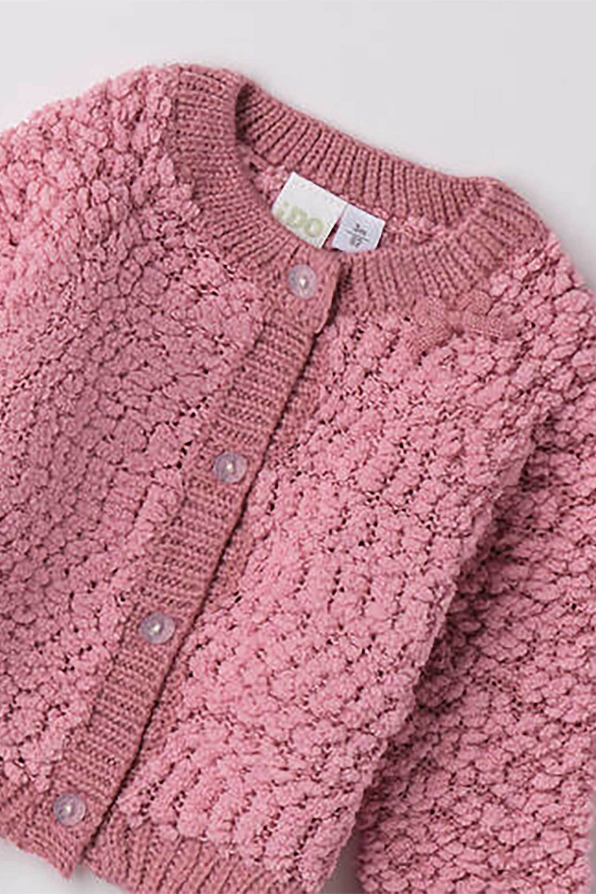 iDO βρεφική ζακέτα με μπουκλέ υφή - 4.F129/00 Ροζ φωτογραφία