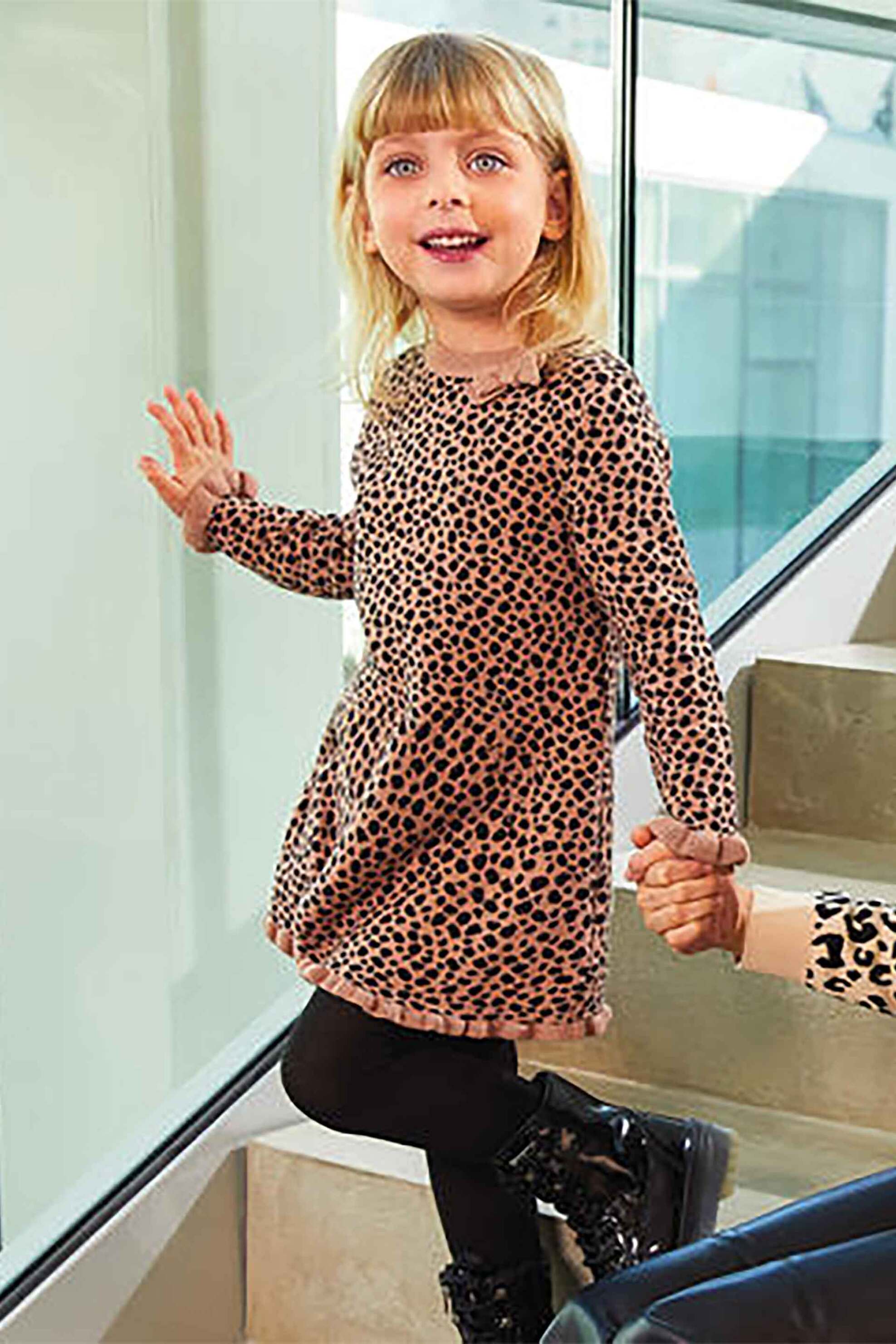 iDO παιδικό φόρεμα με animal print - 4.F375/00 Καμηλό