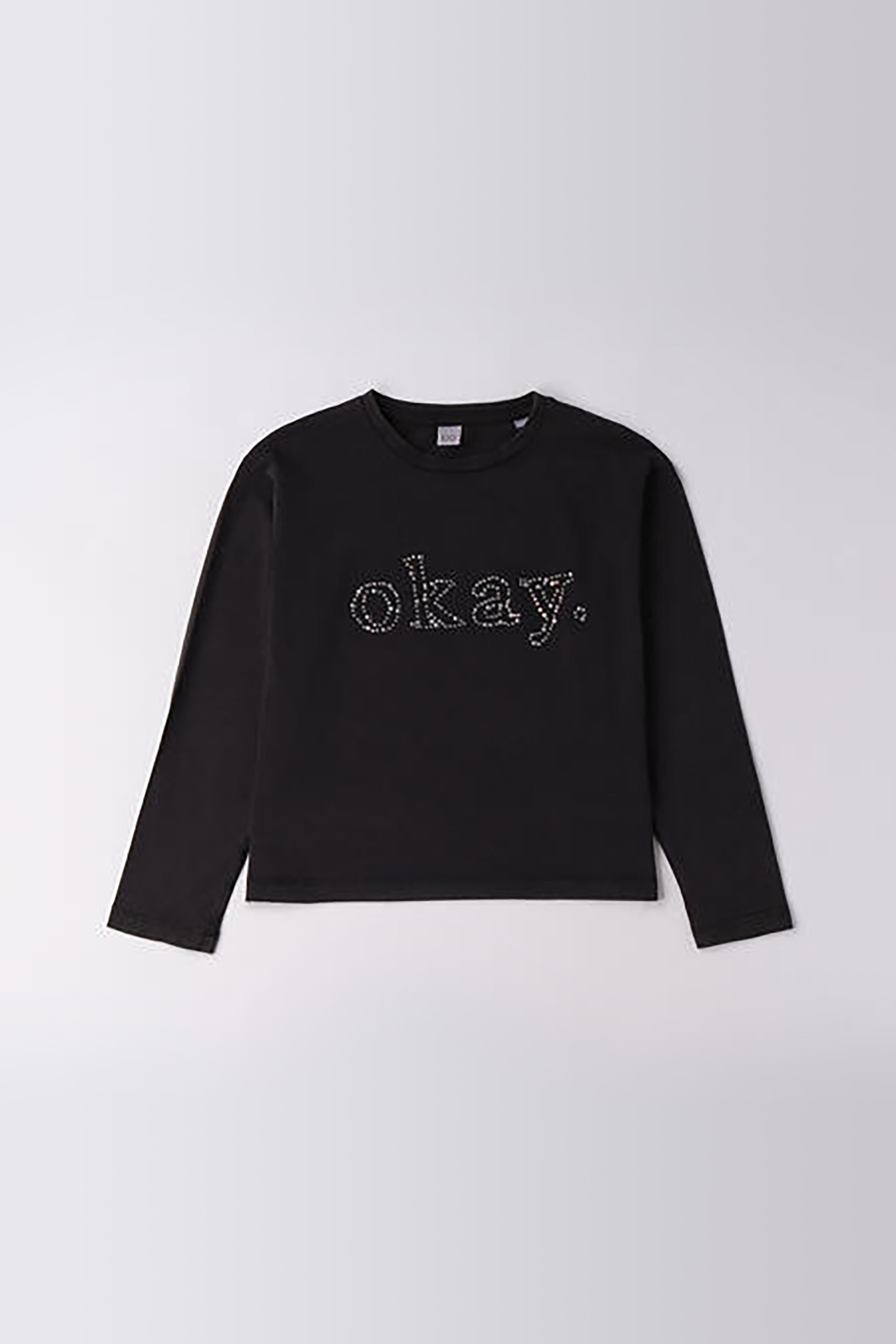 iDO παιδική μπλούζα με lettering απο στρας - 4.F519/00 Μαύρο
