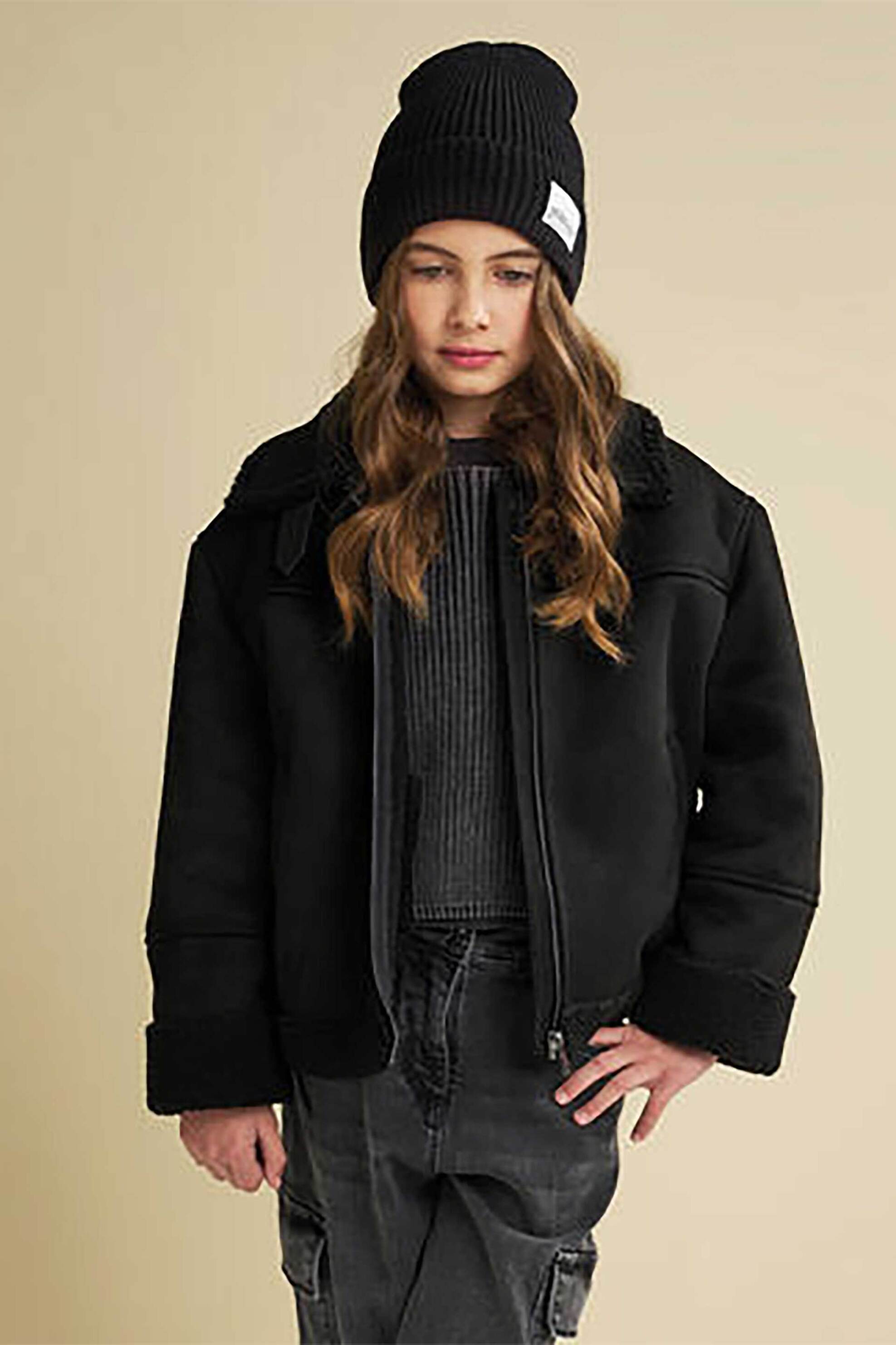 iDO παιδικό jacket με faux γούνα λεπτομέρειες - 4.F557/00 Μαύρο