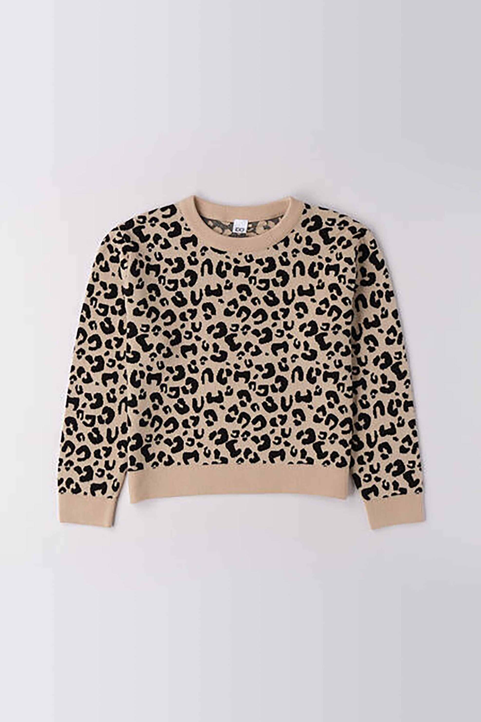 iDo παιδικό πλεκτό πουλόβερ με animal print - 4.F894/00 Μπεζ