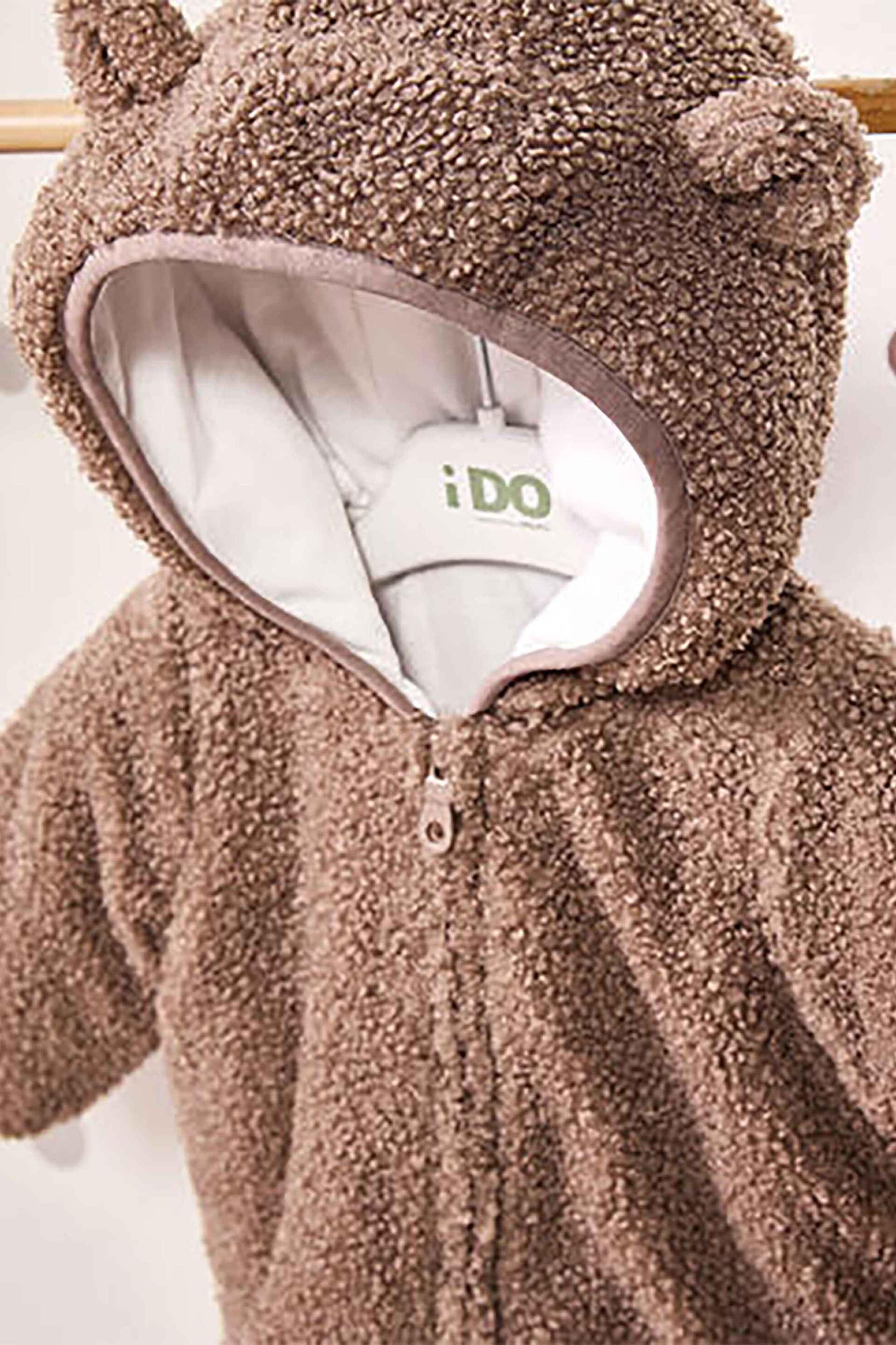 iDO παιδικό μπουφάν με κουκούλα σε σχέδιο αρκουδάκι - 4.F152/00 Καφέ