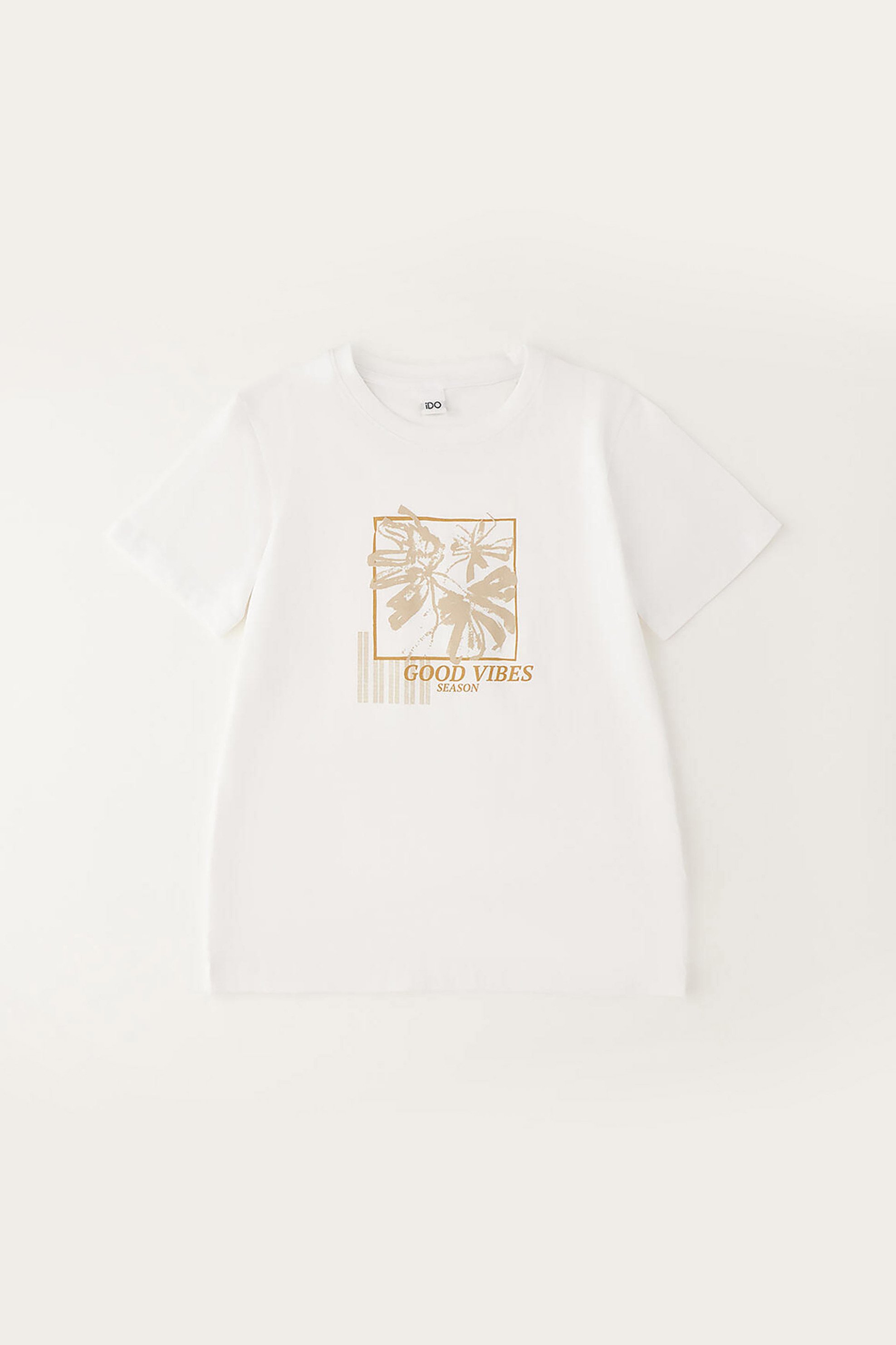 iDO παιδικό Τ-shirt με floral print - 4.G621/00 Λευκό