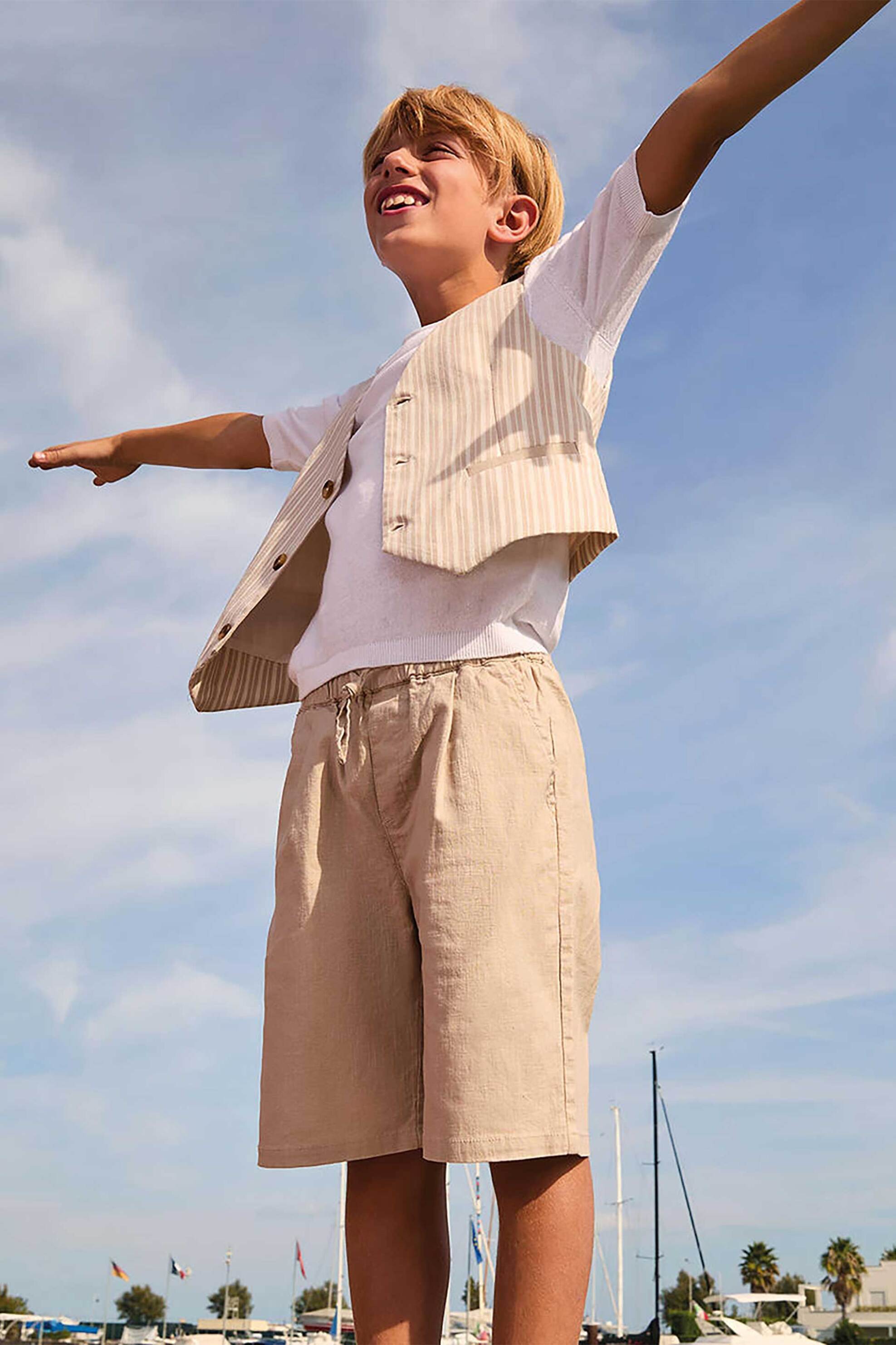 iDO παιδική βερμούδα με λινό μονόχρωμη - 4.G780/00 Μπεζ