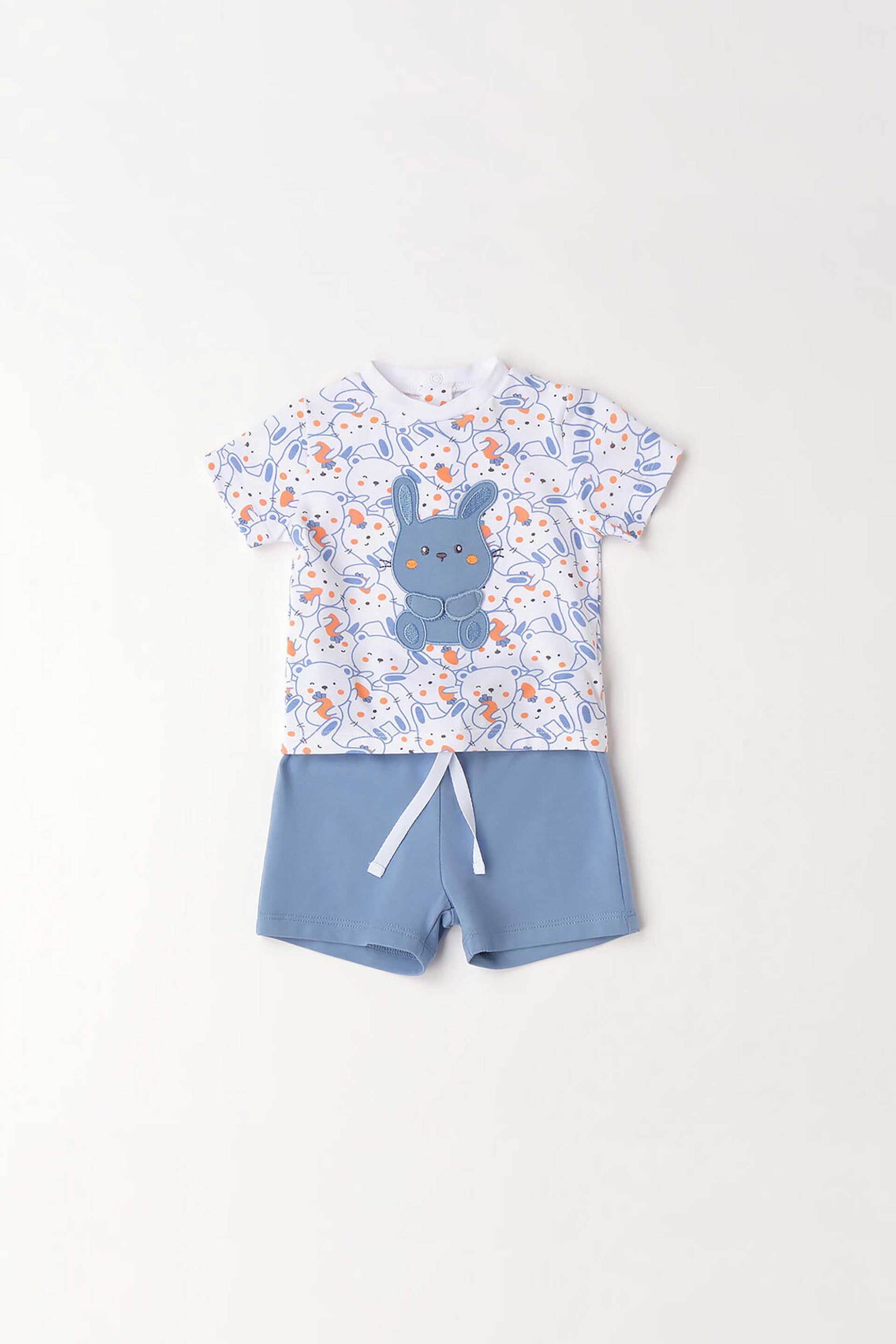 iDO βρεφικό σετ μπλούζα και σορτς με κουνελάκι - 4.G059/00 Λευκό