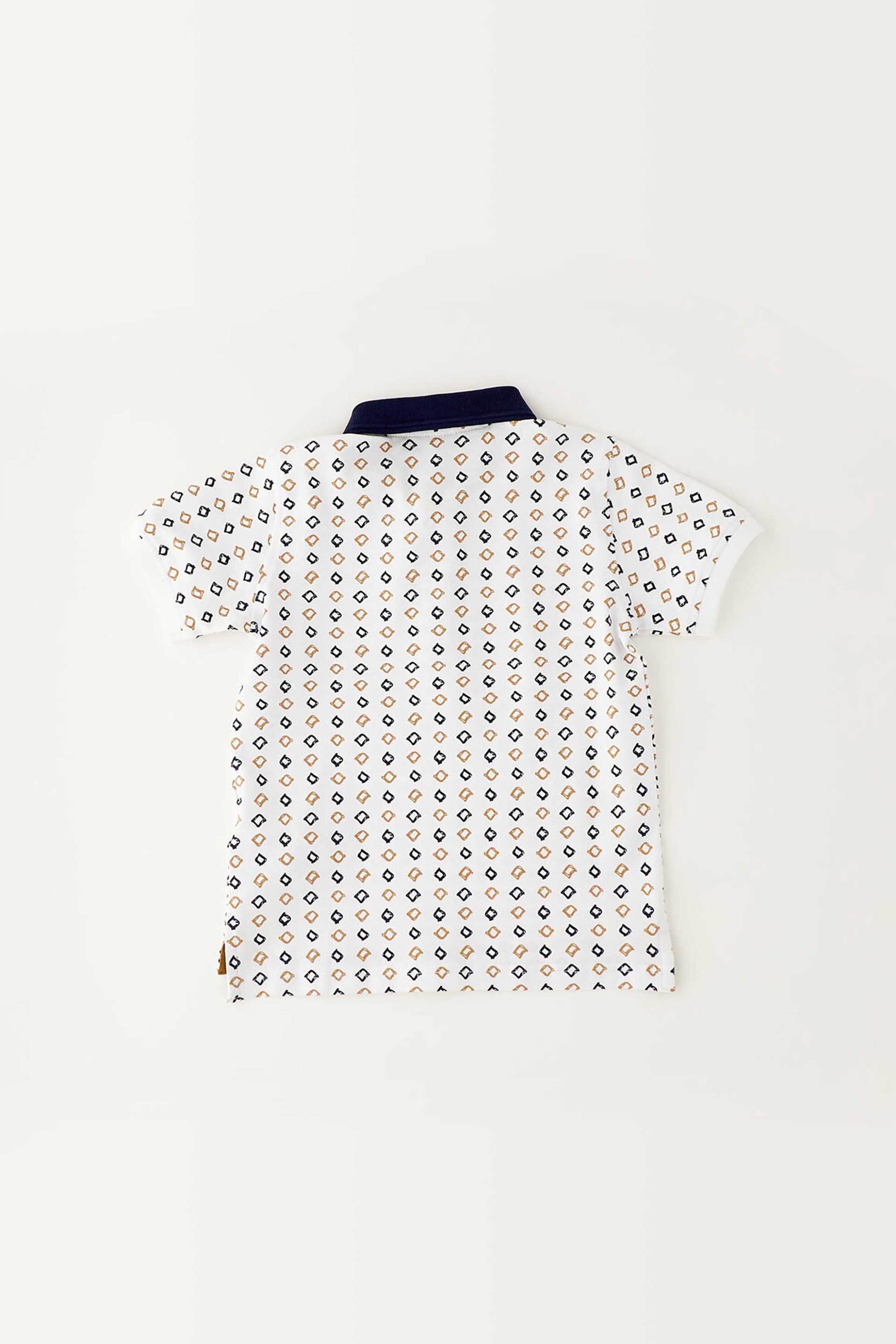 iDO παιδική μπλούζα πόλο με all-over print - 4.G269/00 Λευκό - Μπλε φωτογραφία
