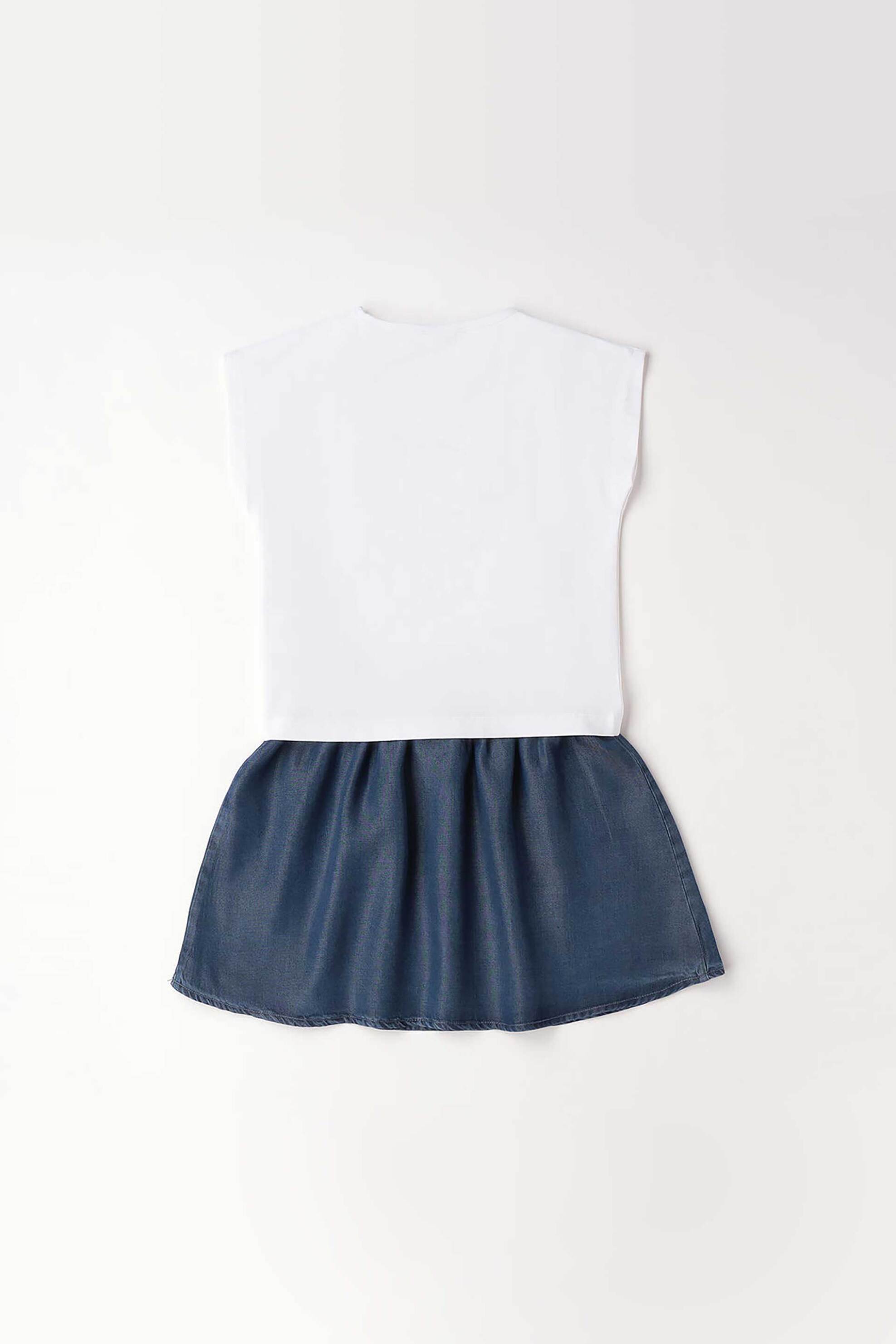 iDO παιδικό σετ μπλούζα και φούστα με σκυλάκι - 4.G307/00 Λευκό φωτογραφία