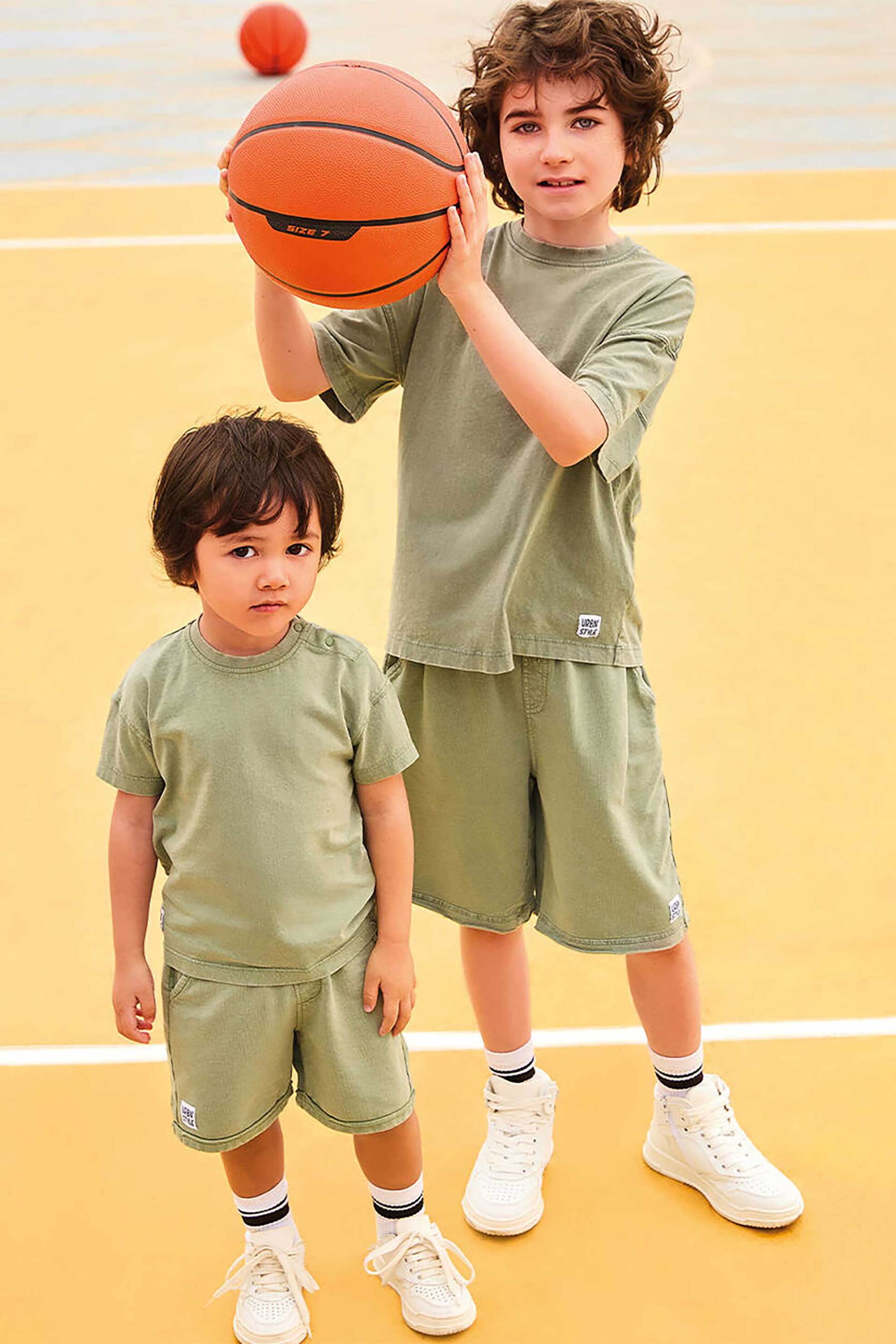 iDO παιδικό T-shirt μονόχρωμο Oversized Fit - 4.G636/00 Χακί