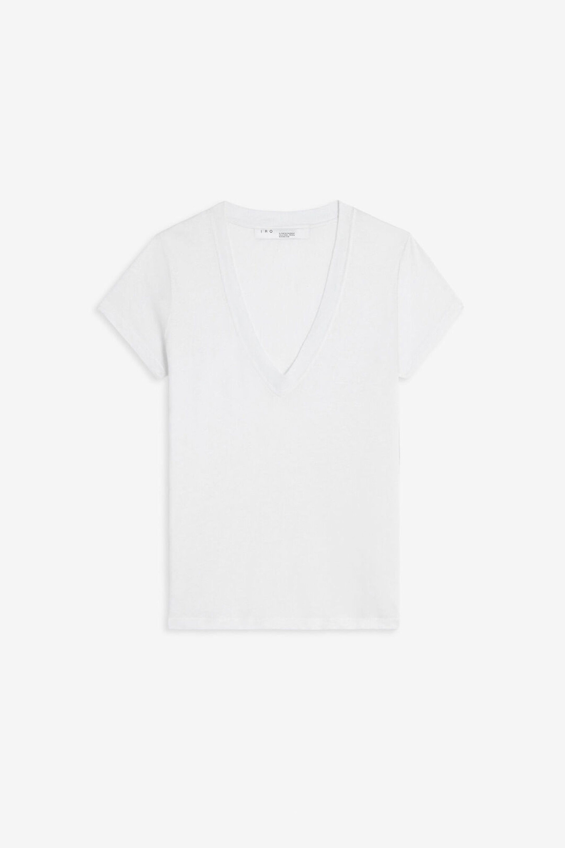 Iro γυναικείο λινό T-shirt μονόχρωμο με V λαιμόκοψη - WF19RODEO Λευκό φωτογραφία