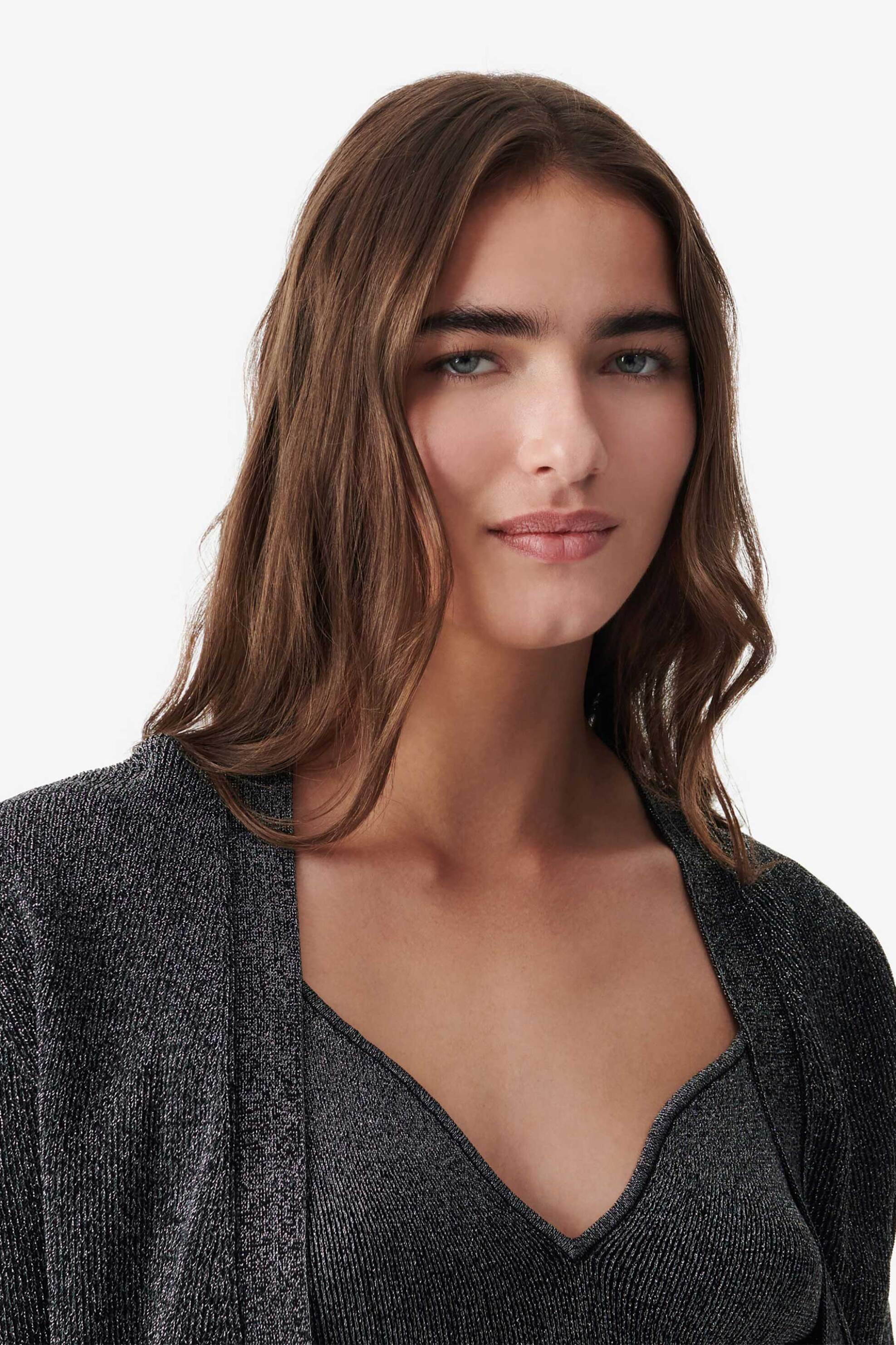 Iro γυναικεία ζακέτα lurex με V λαιμόκοψη "Alea" - WM12ALEA Μαύρο φωτογραφία