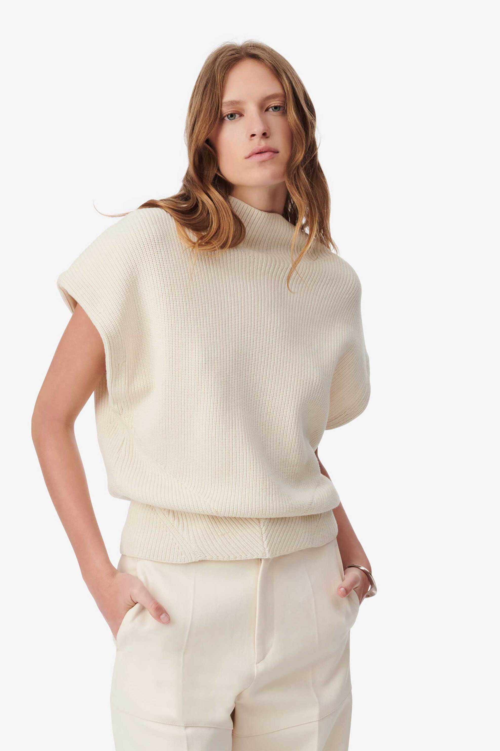 Iro γυναικεία πλεκτή μπλούζα ribbed oversized - WP12KENDA Εκρού