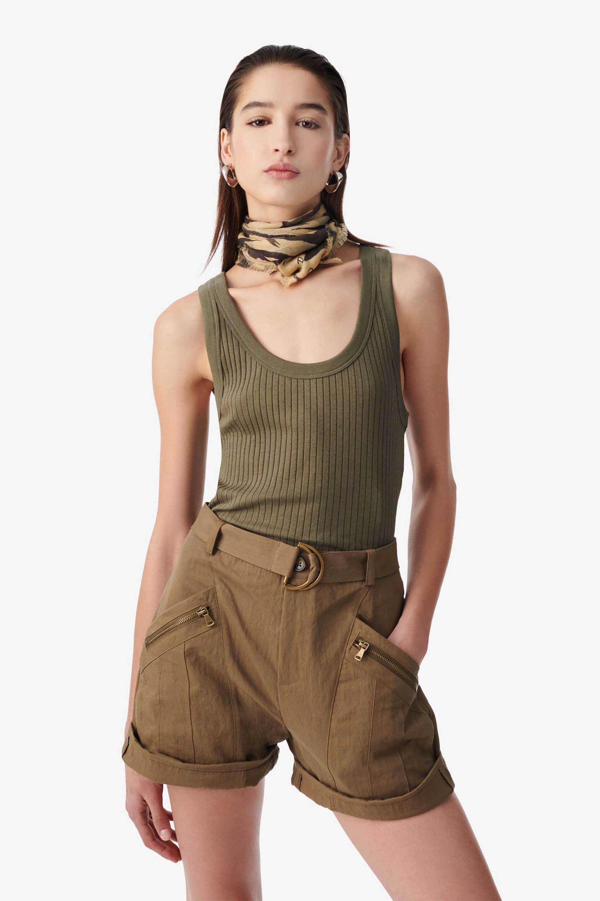 IRO Iro γυναικείο τοπ ribbed "Emma" - WP19EMMA Λαδί