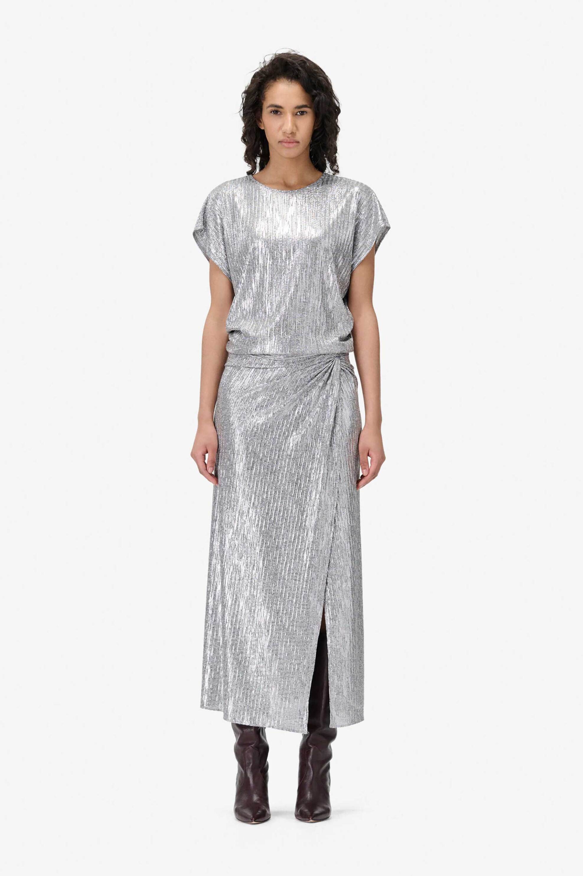 IRO Iro γυναικείο τοπ lurex "Tarra" - WM16TARRA Ασημί