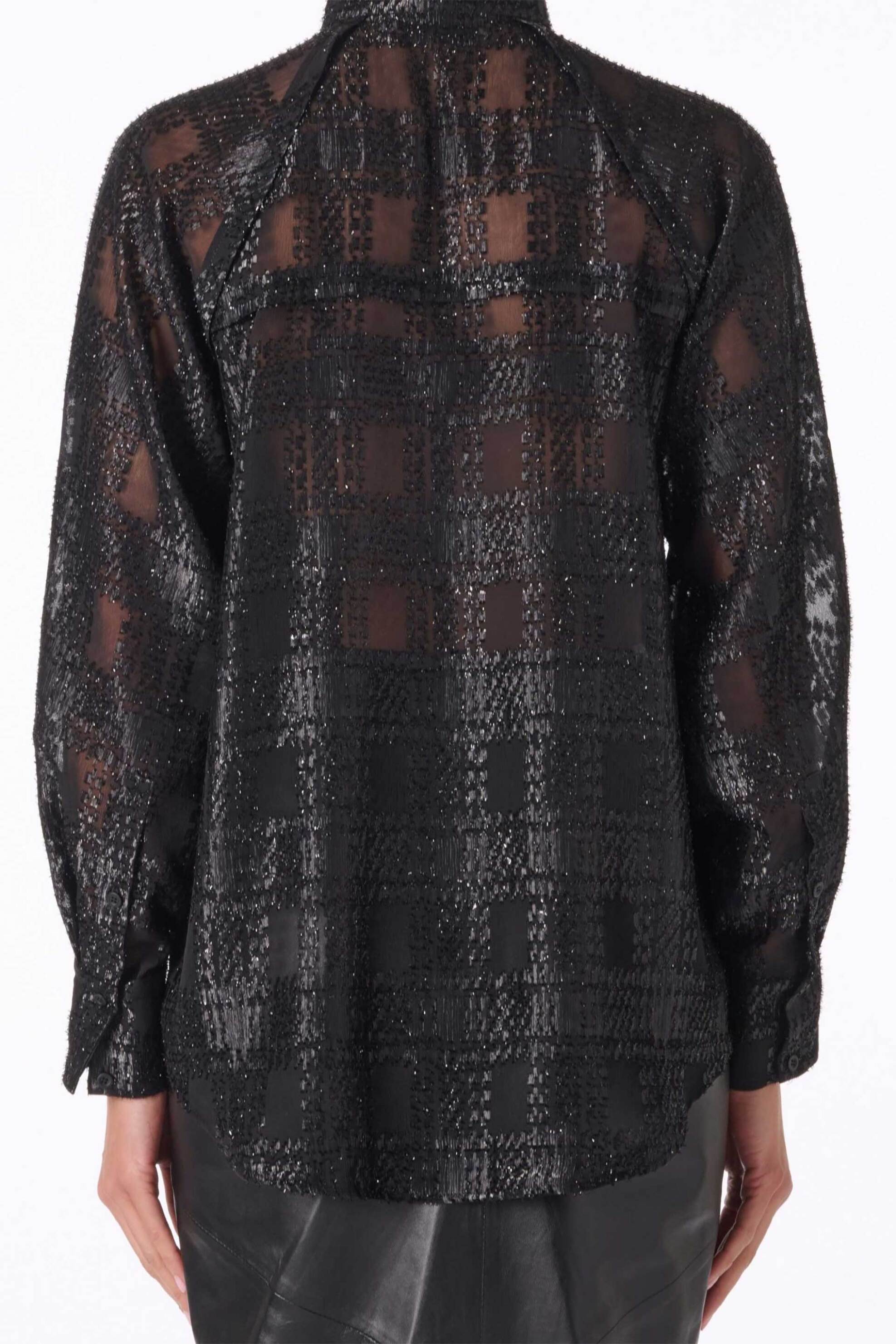 Iro γυναικείο πουκάμισο με ημιδιαφάνεια και lurex λεπτομέρειες "Valmu" - WM18VALMU Μαύρο φωτογραφία